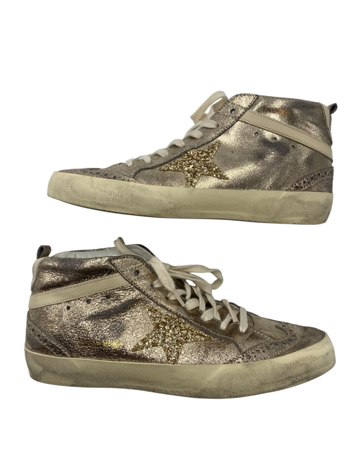Golden Goose Midstar Metallic Wing Tip Sneakers for Women | Size 39 (US 9) | Fashionable Comfort for Casual Outings & Street Style