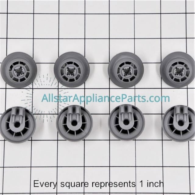 8-Pack Dishwasher Lower Rack Replacement Wheels - Compatible with Most Major Brands - Perfect for Smooth Gliding and Easy Loading in Dishwashers