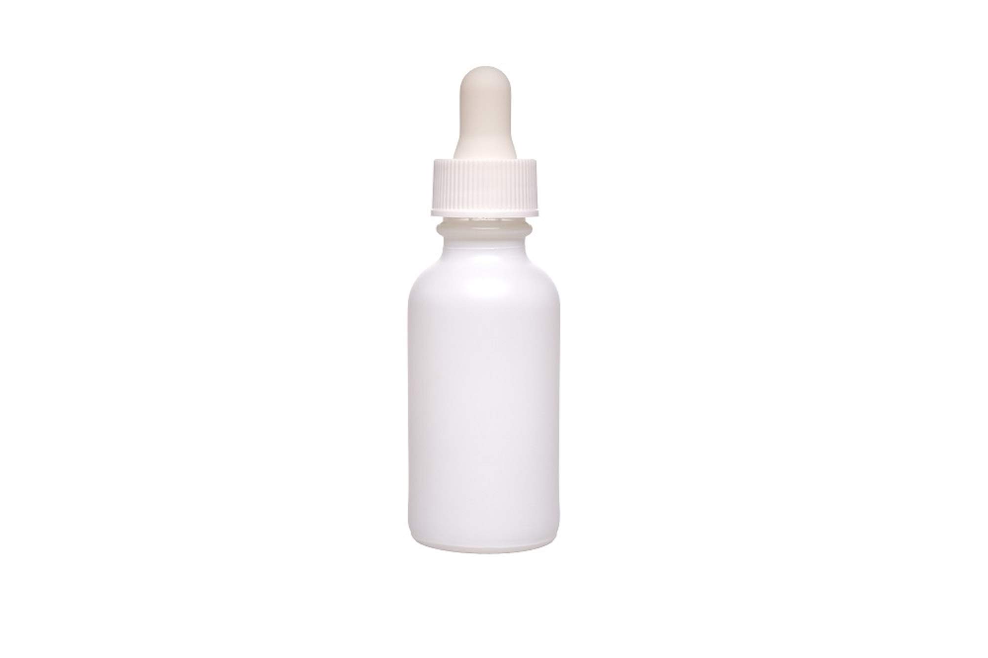 12 Pack 1oz White Coated Boston Round Glass Bottles with White Dropper Caps - Perfect for Essential Oils, DIY Skincare & Craft Projects