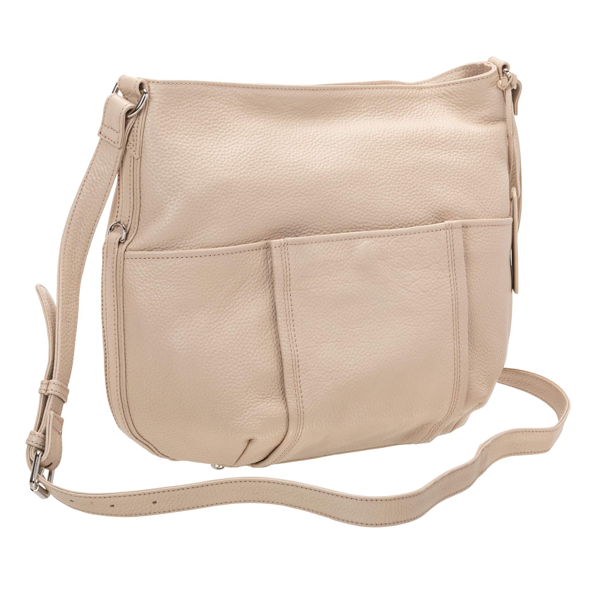Mancini Pebbled Katherine Leather Shoulder Bag for Women - Stylish Crossbody Purse with Adjustable Strap, Perfect for Work, Travel & Everyday Use