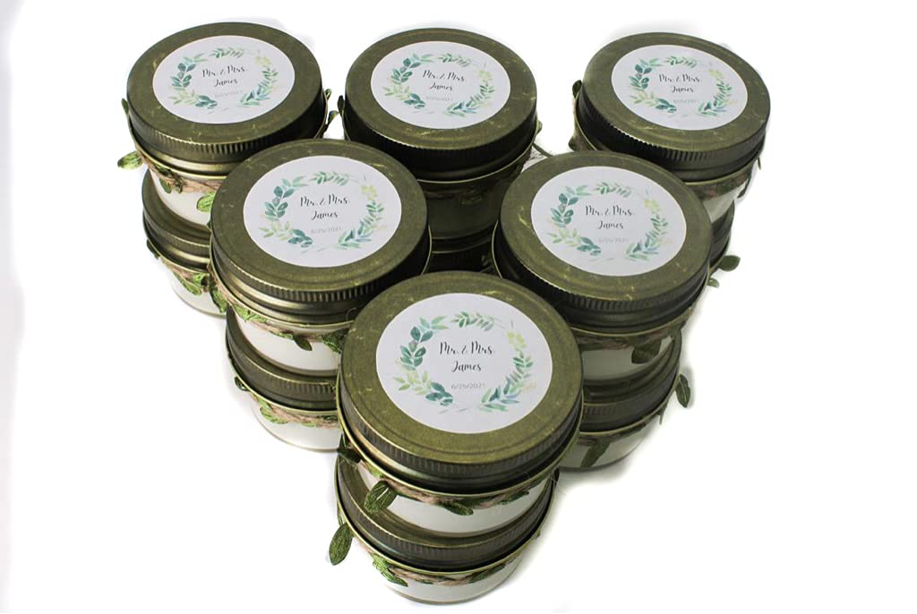 Personalized Wedding Favor Candles - Custom Scented Soy Candles for Guests - Pack of 50 - Perfect for Bridal Showers, Receptions & Thank You Gifts