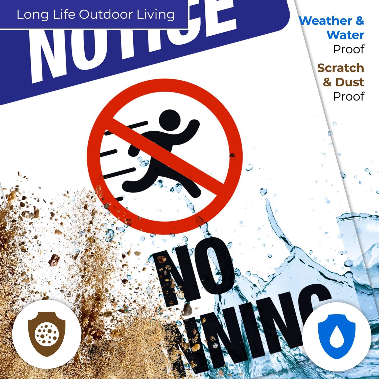 No Running Sign - ANSI Compliant 24x30 Inch Safety Sign | Durable .063 Rust-Free Aluminum for Indoor/Outdoor Use | Fade-Resistant, Made in USA | Ideal for Schools, Factories, Warehouses & Public Safety Areas | Warning Sign for High Traffic Zones & Hazardous Areas