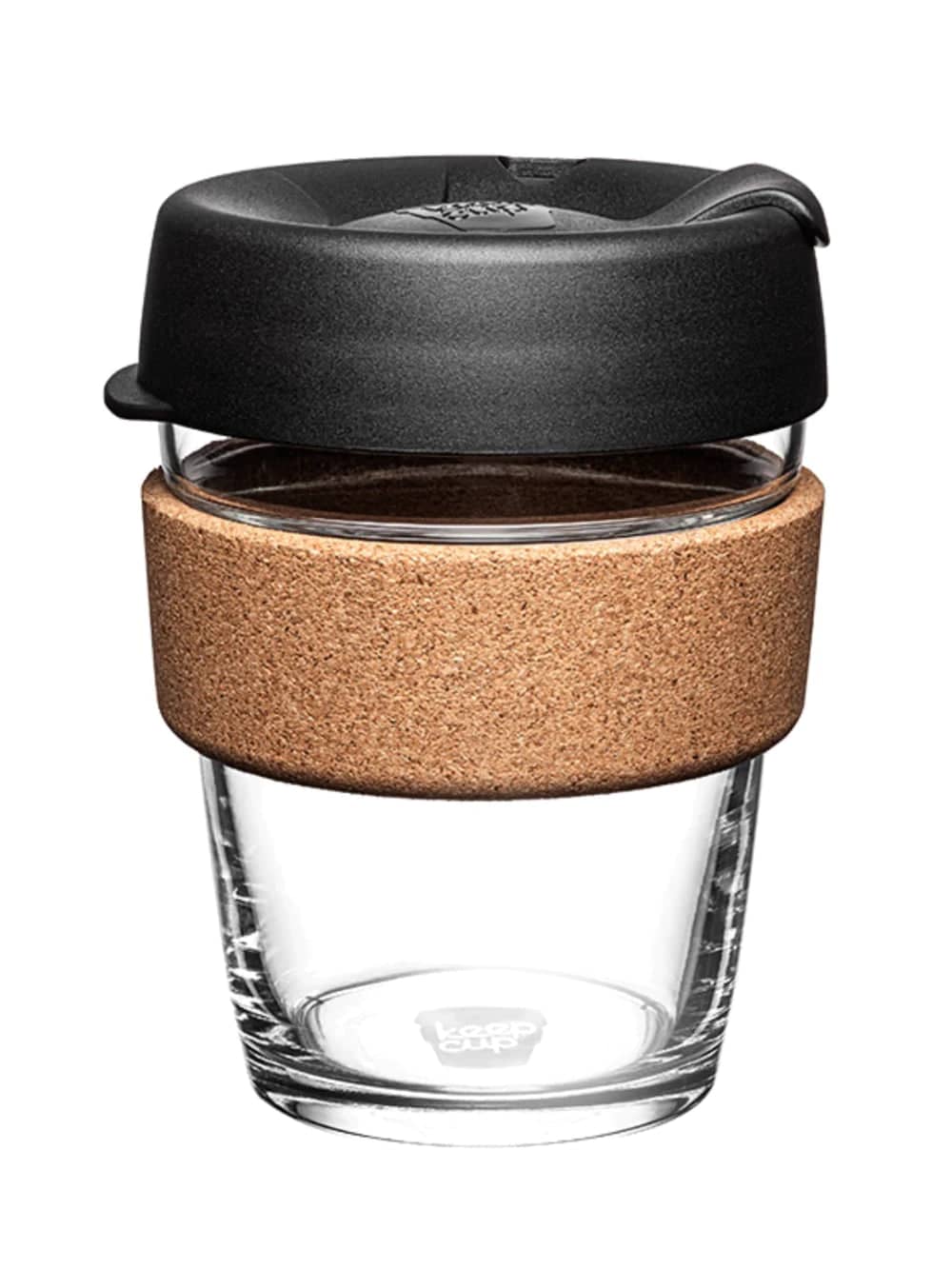 KeepCup Brew Cork Reusable Coffee Cup - 12oz (340ml) Black - Perfect for Home, Office & Travel