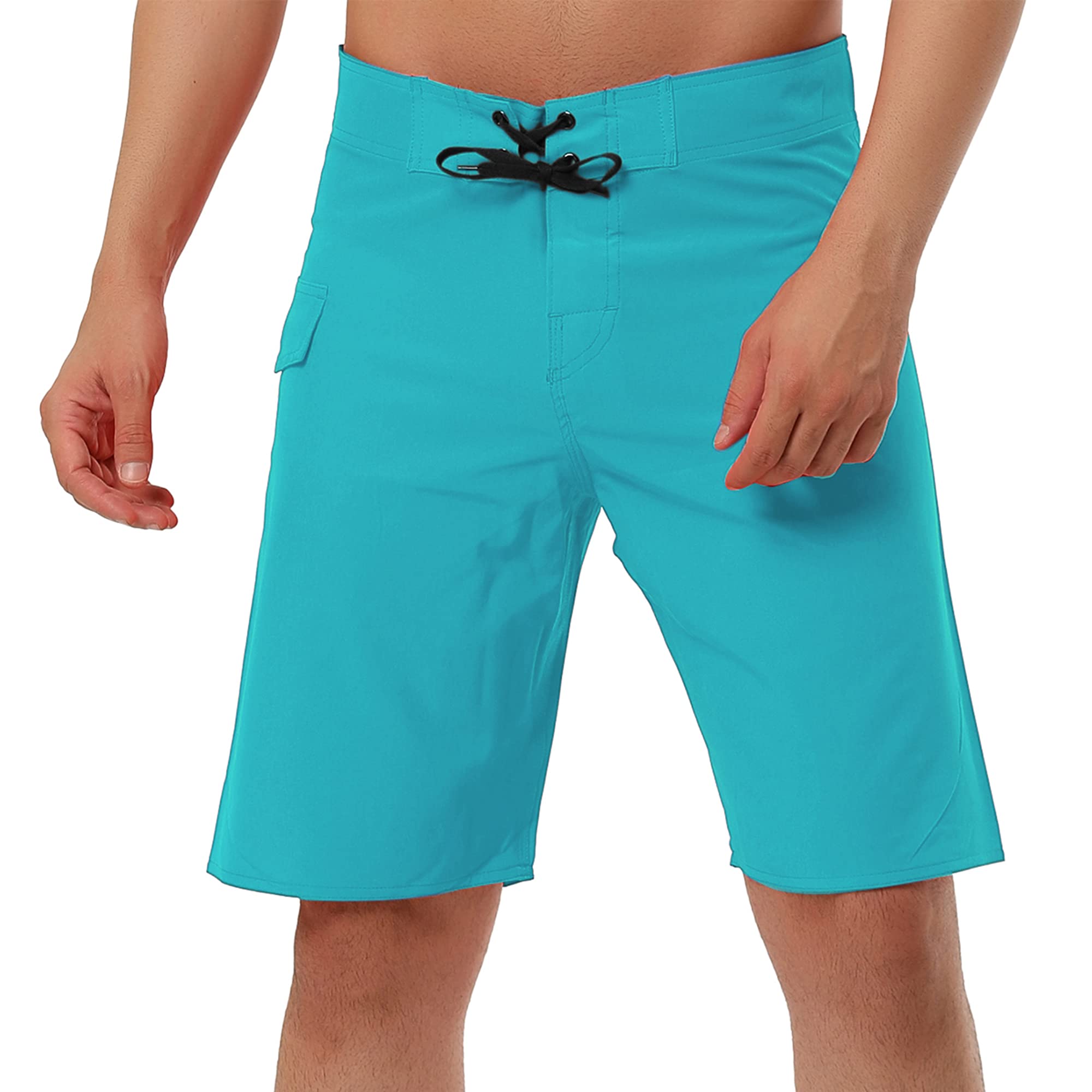 Lars Amadeus Men's Swim Trunks - Quick Dry Elastic Waist Swim Shorts with Drawstring for Beach, Pool & Surfing | Solid Color Board Shorts for Swimming, Vacation & Water Sports