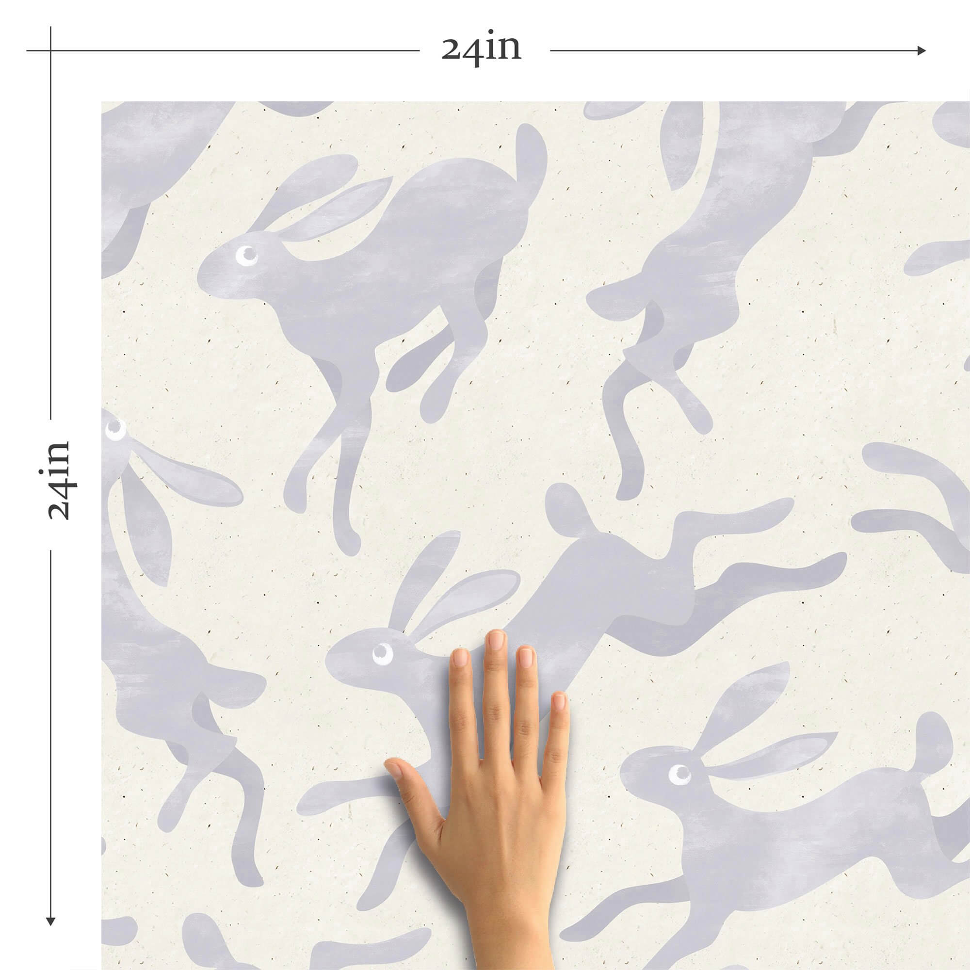 Purple Bunnies Animal Peel and Stick Removable Wallpaper - Self-Adhesive Decorative Wall Covering for Nursery, Kids Room & Home Decor - Easy to Apply & Remove