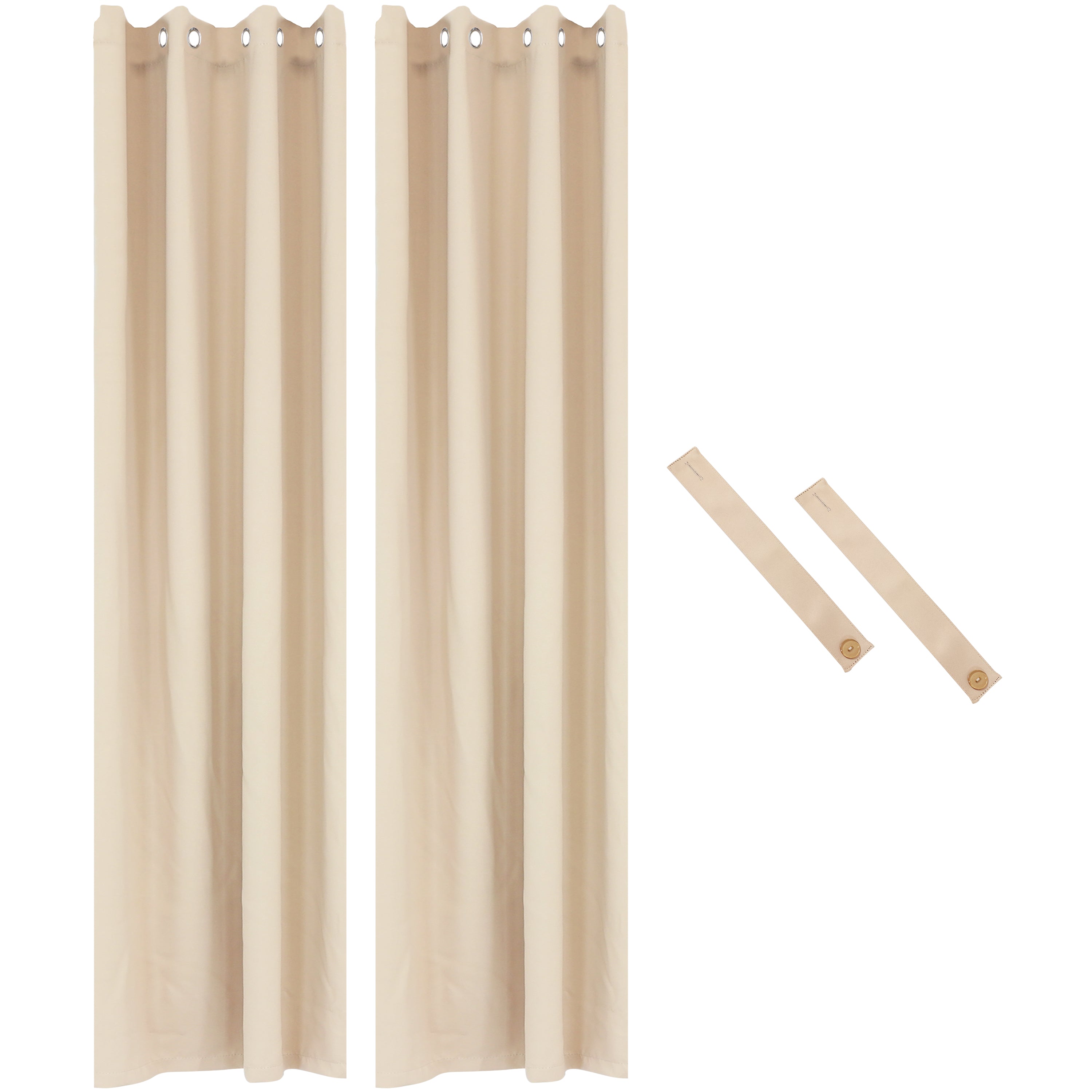 Sunnydaze Beige Blackout Curtains for Outdoor Use - UV Protection & Privacy - Perfect for Patio, Deck, and Sunroom