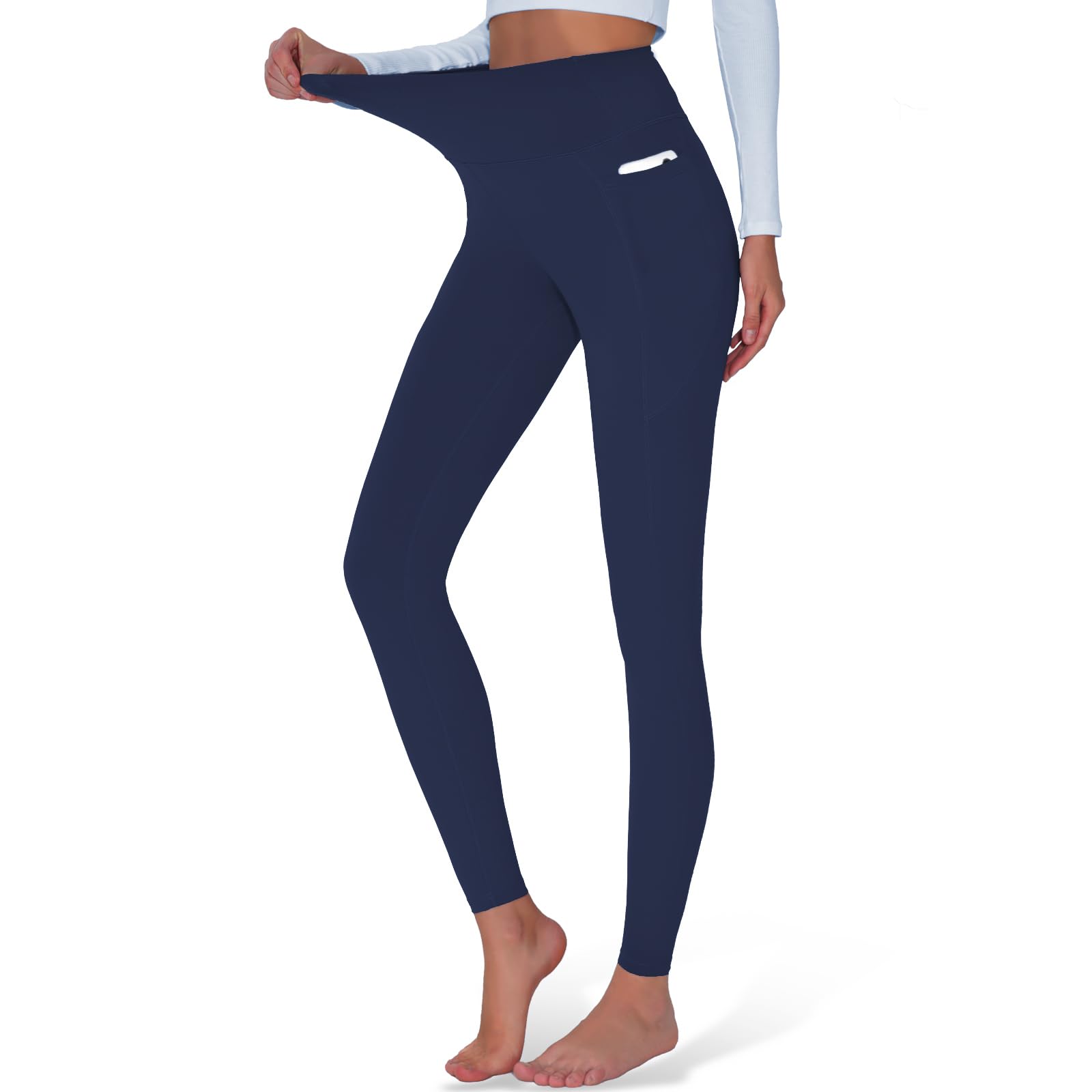 High Waisted Yoga Pants with Pockets for Women - Tummy Control Workout Leggings, Athletic Stretchy Gym Pants for Yoga, Running & Lounge Wear