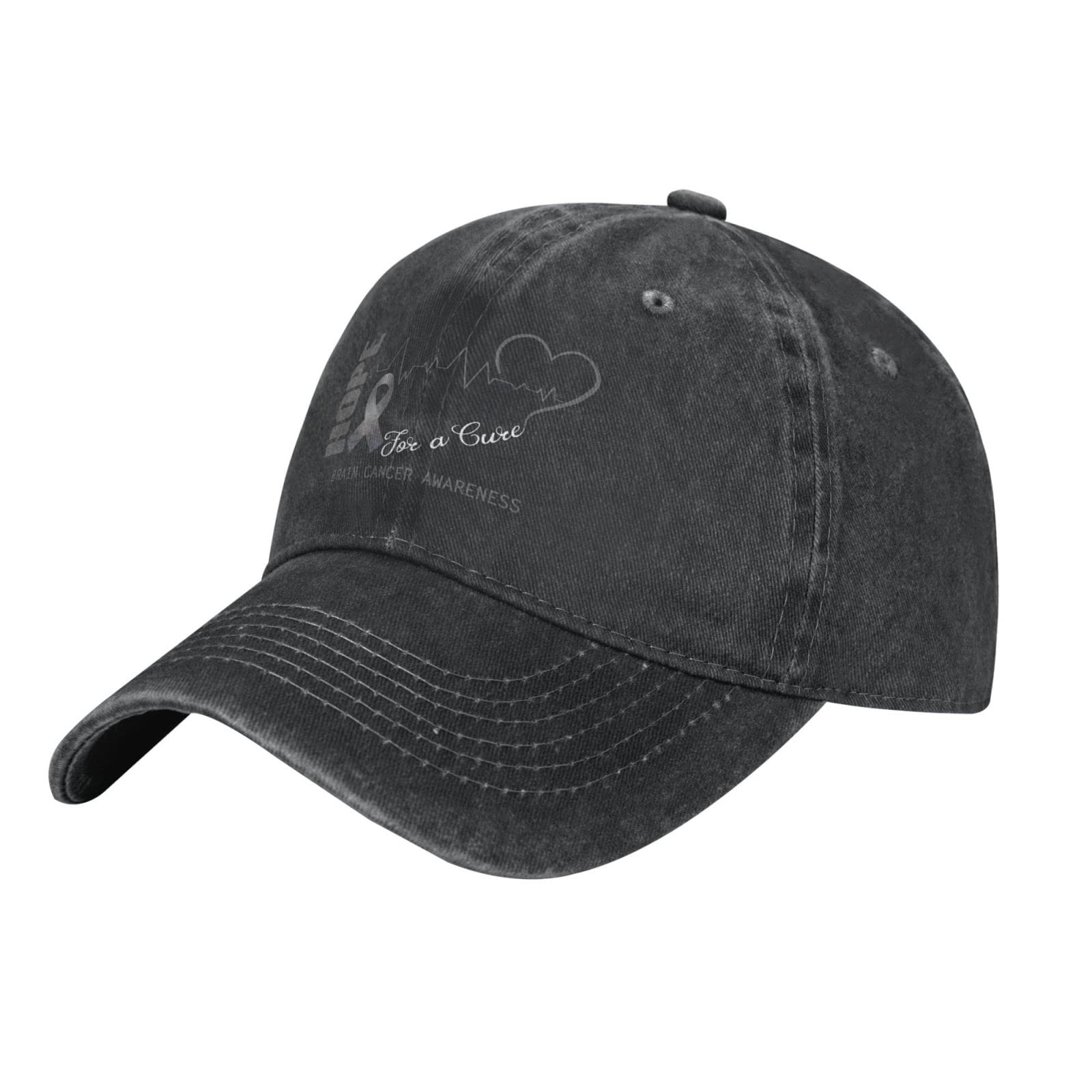 POOEDSO Brain Cancer Awareness Baseball Cap - Adjustable Cotton Vintage Cowboy Hat for Men & Women - Perfect for Fundraising Events, Outdoor Activities, and Daily Wear