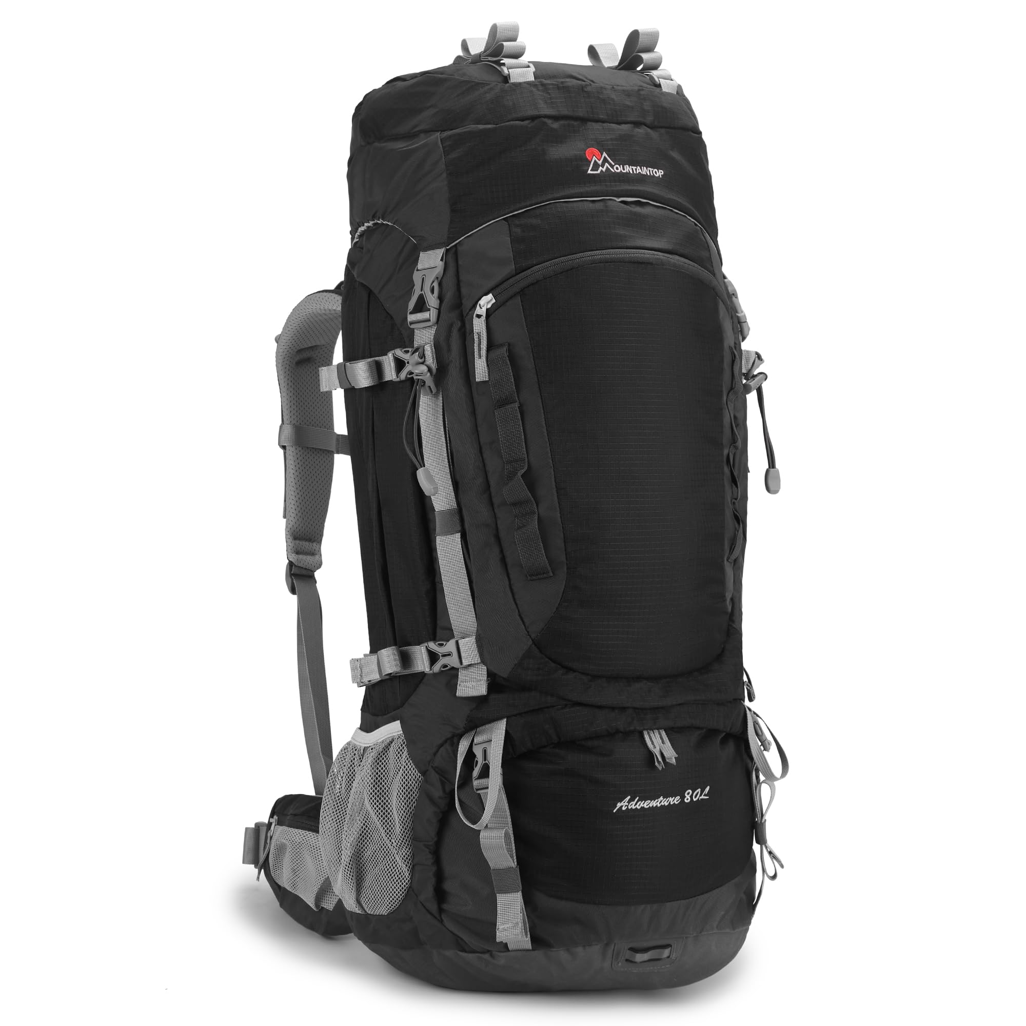 MOUNTAINTOP 80L Internal Frame Backpack for Men & Women - Lightweight Hiking Backpack with Adjustable Straps & Rain Cover - Perfect for Camping, Trekking and Outdoor Adventures