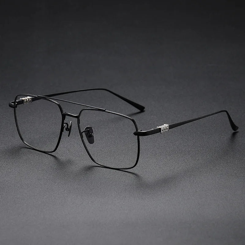 Aimee Unisex Full Rim Square Double Bridge Titanium Eyeglasses 5193 - Lightweight Durable Frame for Men & Women - Perfect for Reading, Work & Fashion Accessories