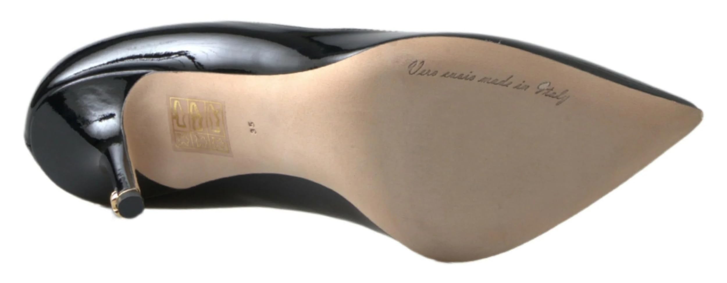 Dolce & Gabbana Women's Black Patent Leather High Heel Pumps - Elegant Pointed Toe Dress Shoes for Parties, Weddings & Formal Events