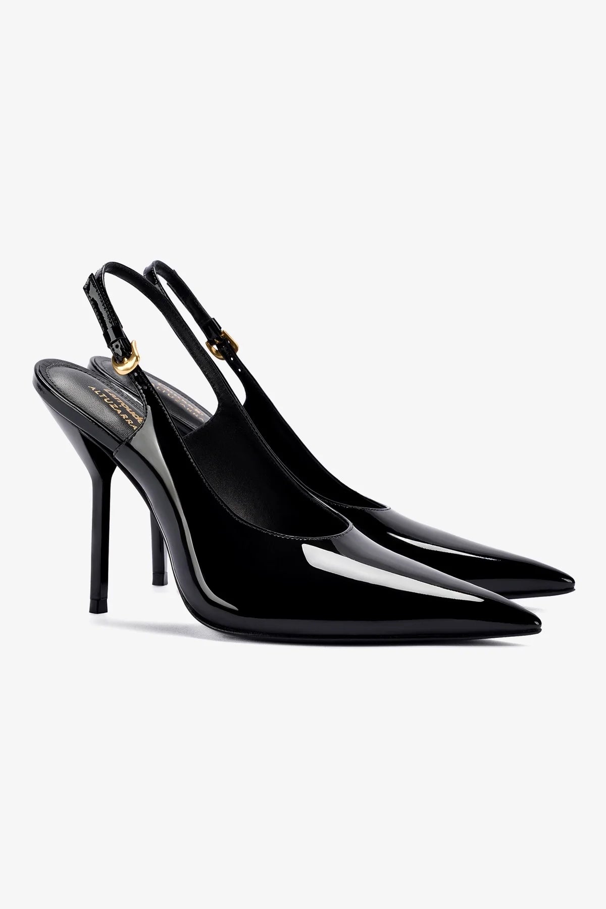 Larroudé x Altuzarra Black Patent Leather Pumps - Elegant High Heel Shoes for Women, Perfect for Office, Parties & Special Occasions