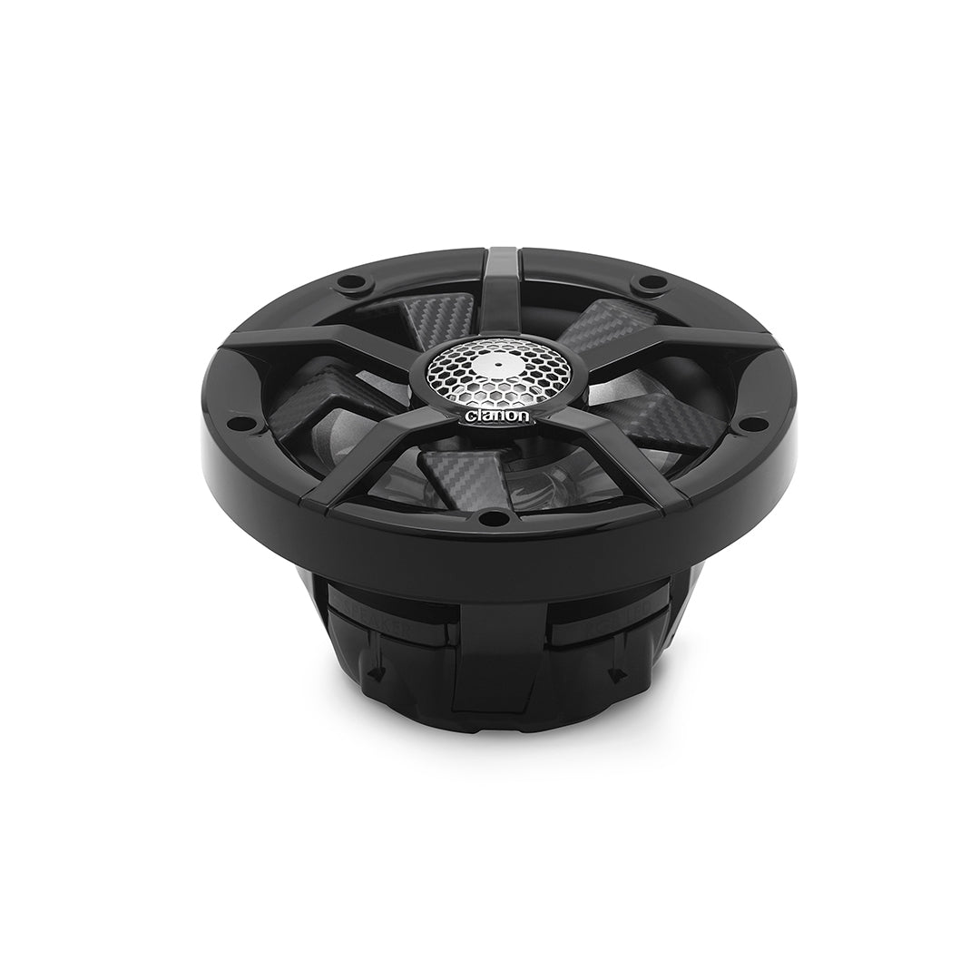 Clarion CM1623RL 6.5 Inch 2-Way Marine Speakers with RGB LED Lighting - Includes Black & Silver Grilles for Boats, Yachts & Outdoor Waterproof Audio Systems