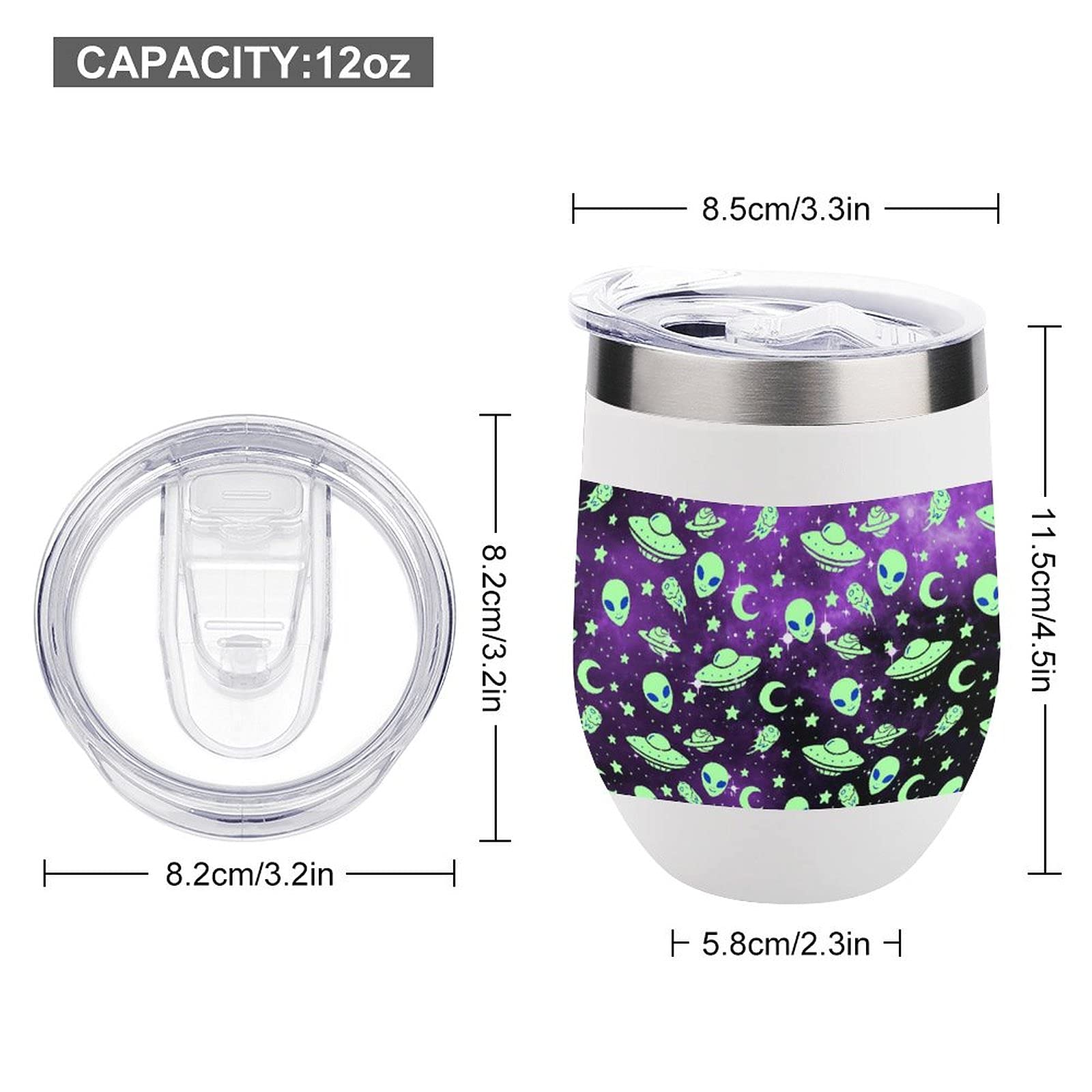 Galaxy Alien Vacuum Insulated Tumbler - Stainless Steel Travel Mug for Wine, Coffee & Drinks
