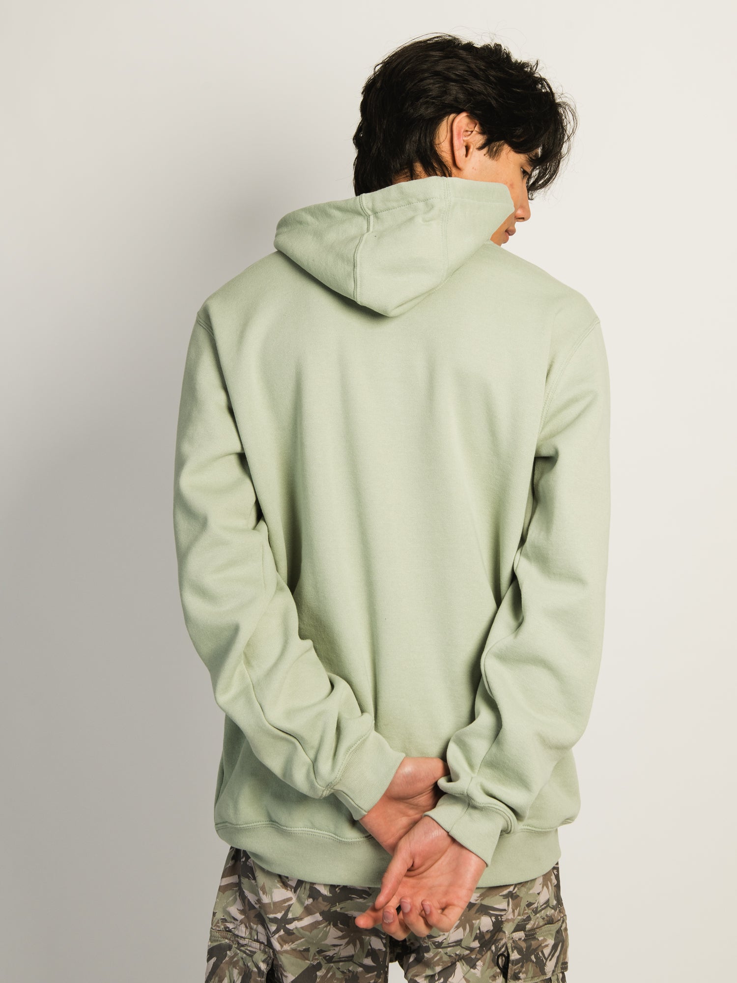 Carhartt Logo Sleeve Graphic Pullover Hoodie - Sage Green - Men's Casual Wear for Outdoor Work & Street Style