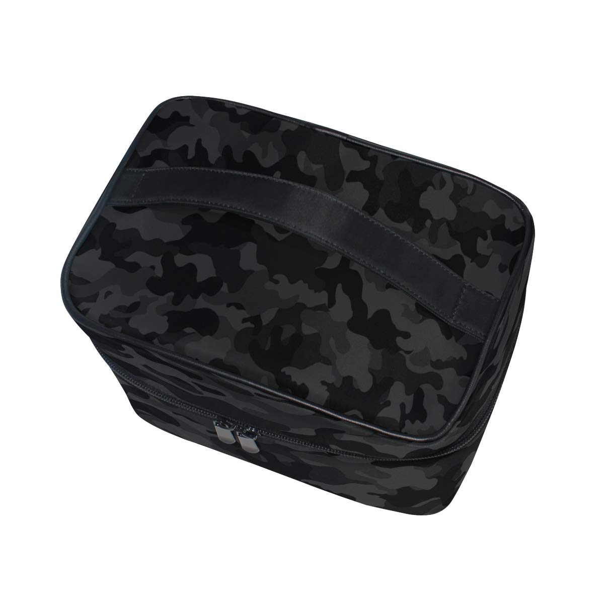 Black Camouflage Makeup Bag for Women - Portable Travel Cosmetic Case & Toiletry Organizer - Perfect for Travel, Gym, and Daily Essentials Storage