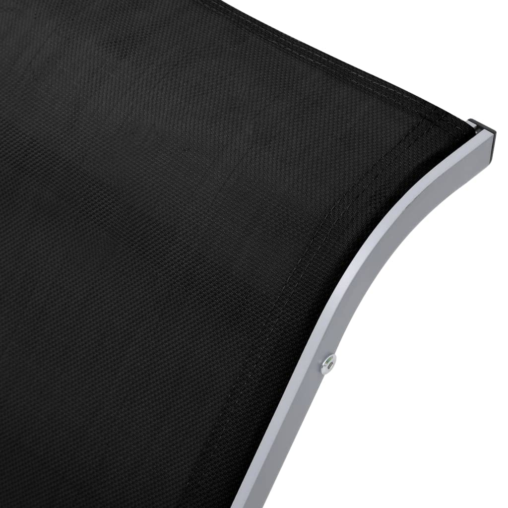 Premium Textilene & Aluminum Sun Lounger - Adjustable Reclining Patio Chaise Lounge Chair for Outdoor Tanning, Poolside Relaxation, Deck & Garden Furniture (Black) | Perfect for Backyard, Beach & Resort Style Living