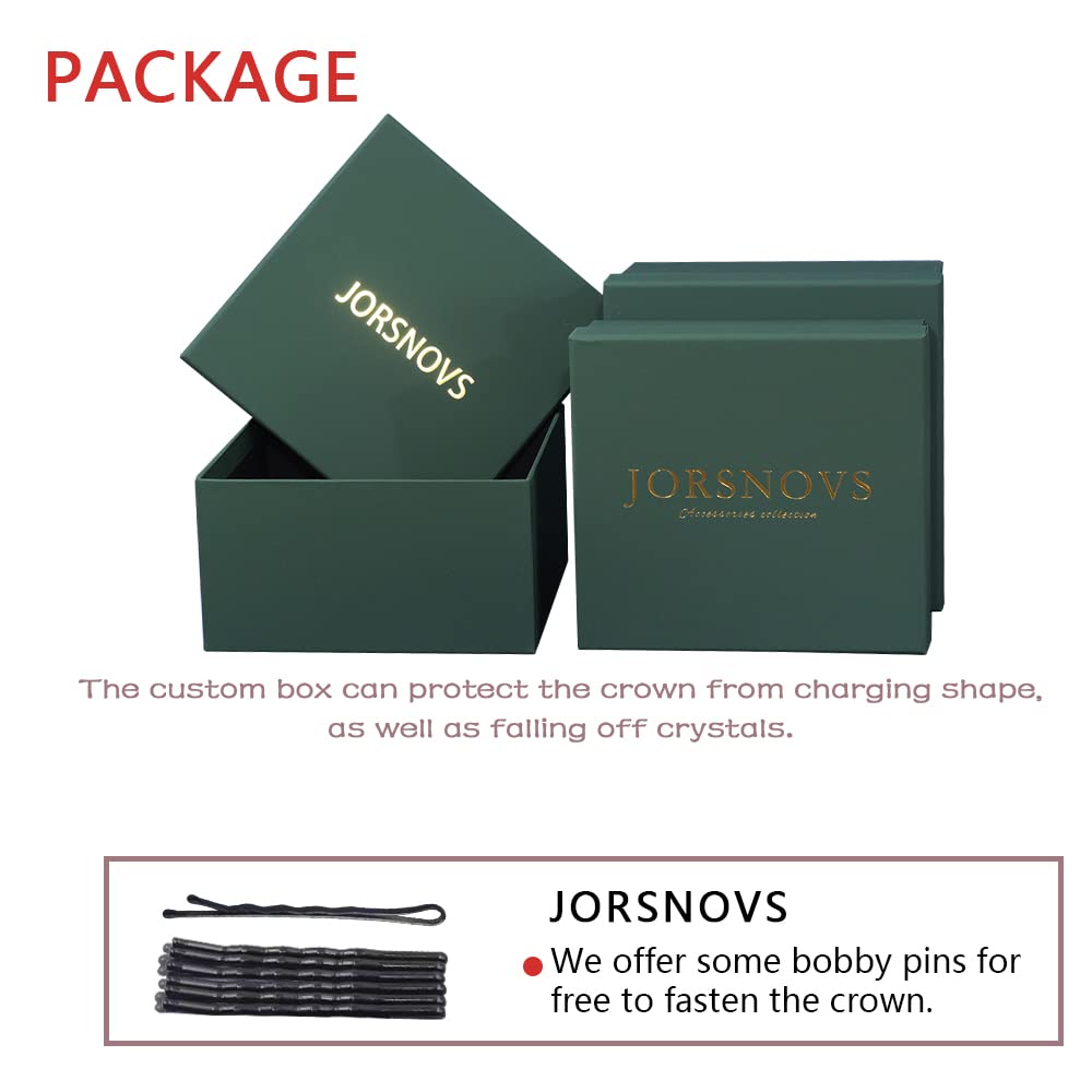 Jorsnovs Fashion Full Cubic Zirconia Crown - Elegant Wedding Bridal Tiara & Birthday Queen Headpiece | Zircon Hair Accessories for Brides, Prom, Pageants & Special Occasions