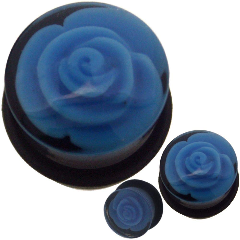 Rose Single Flare O-Ring Ear Plugs - 8mm to 20mm Ear Stretchers for Gauging & Body Jewelry - Perfect for Ear Stretching, Piercing Care & Alternative Fashion