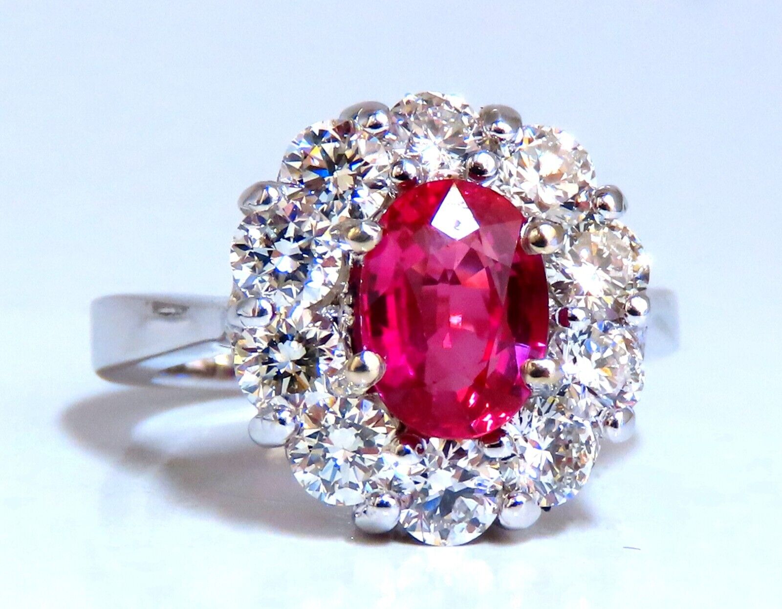 GIA Certified 1.59 Carat Natural No Heat Ruby Diamond Ring in 14K Gold Classic Halo Setting - Perfect for Engagement, Anniversary & Special Occasion Jewelry Gifts