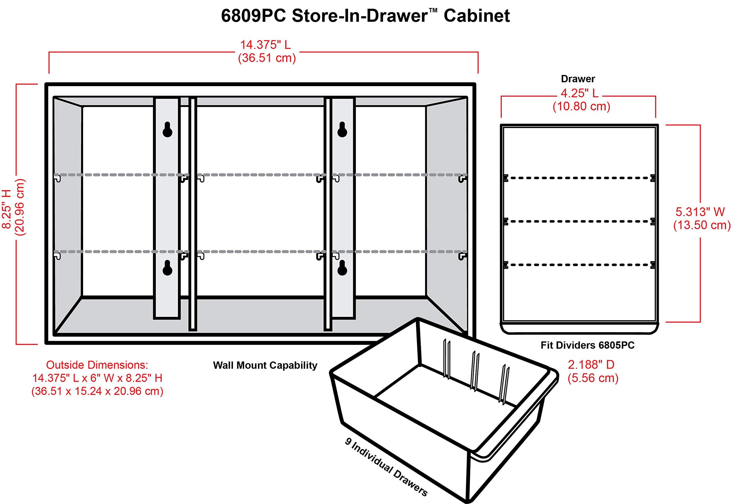 ArtBin 6809PC 9-Drawer Plastic Storage Cabinet for Sewing & Craft Supplies - White with Clear Drawers - Perfect for Organizing Thread, Beads, Buttons & DIY Craft Materials at Home or Studio