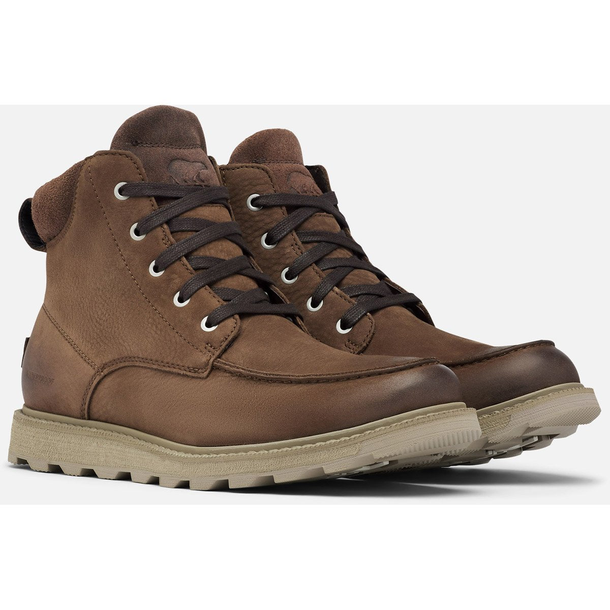 Men's Madson II Moc Toe Waterproof Work Boots - Durable Leather Construction for Outdoor & Construction Work - Perfect for Hiking, Hunting and Heavy Duty Jobs