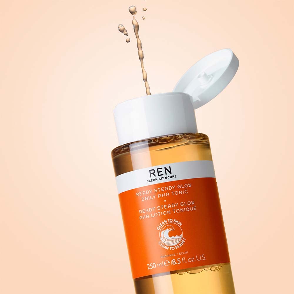 REN Clean Skincare AHA Face & Body Serum - Brightening Facial Treatment & Smart Renewal Body Exfoliator with AHAs/BHAs | Hydrates, Evens Skin Tone | Perfect for Daily Skincare Routine & Resurfacing Treatment