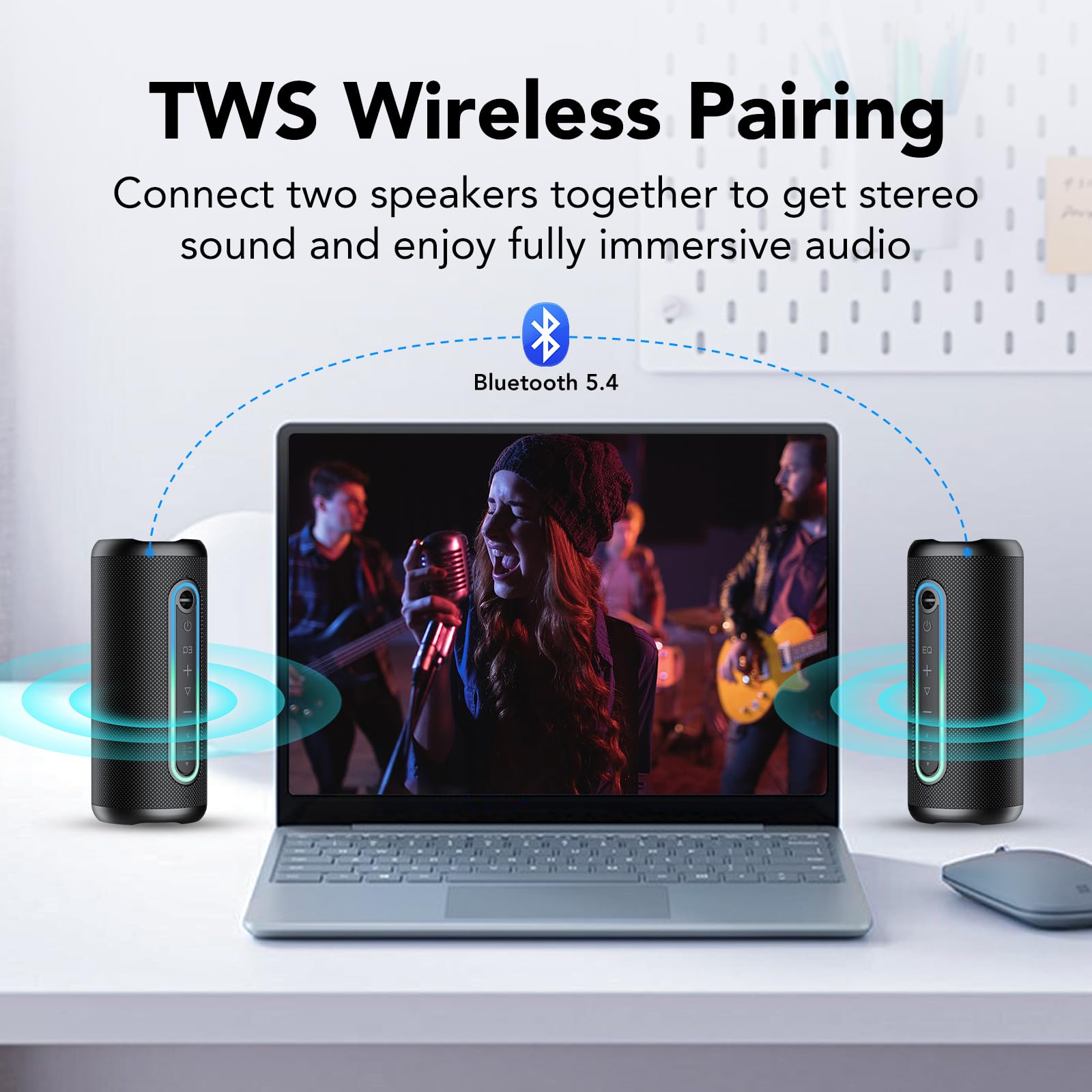 Taopodo Portable Bluetooth Speaker 5.4 - 30W Wireless Speaker with Powerful Bass, 360° Surround Sound, 30H Playtime, TWS Pairing & IP7 Waterproof - Perfect for Outdoor Adventures, Pool Parties & Home Entertainment