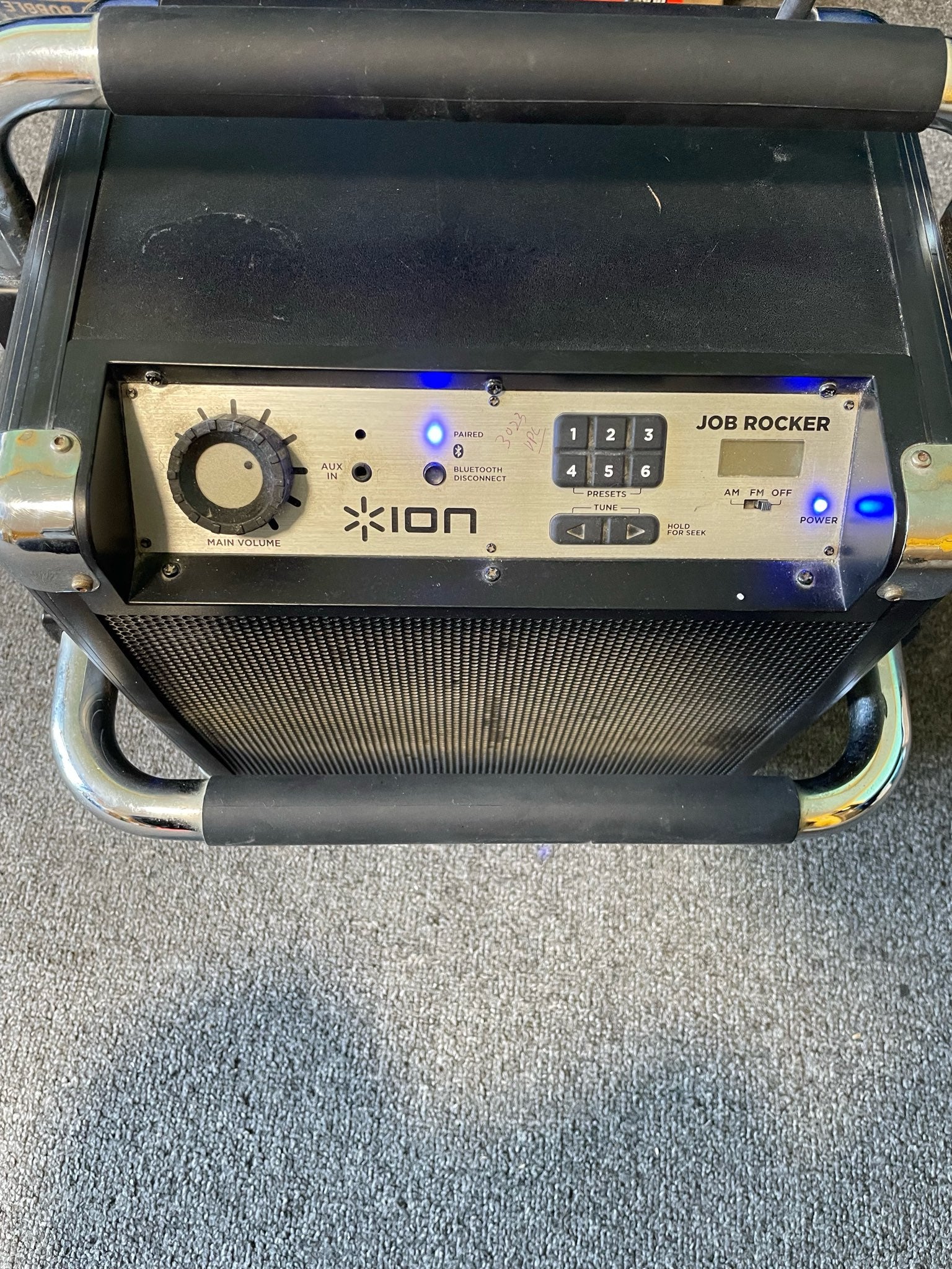ION Audio iPA30 Heavy Duty Portable Bluetooth Speaker with AM/FM Radio - Waterproof Wireless Boombox for Outdoor, Beach, Pool Parties & Camping (Black)
