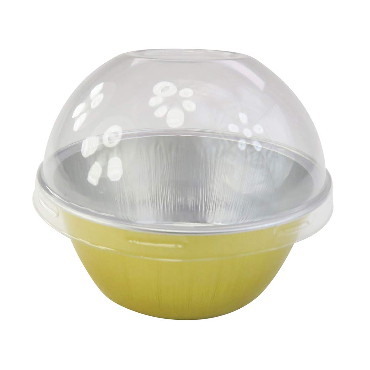 KitchenDance 4oz Disposable Gold Aluminum Baking Cups with High Dome Lids - 500 Pack for Creme Brulee, Flan, Cupcakes & Desserts - Perfect for Home Baking, Catering & Party Food Serving