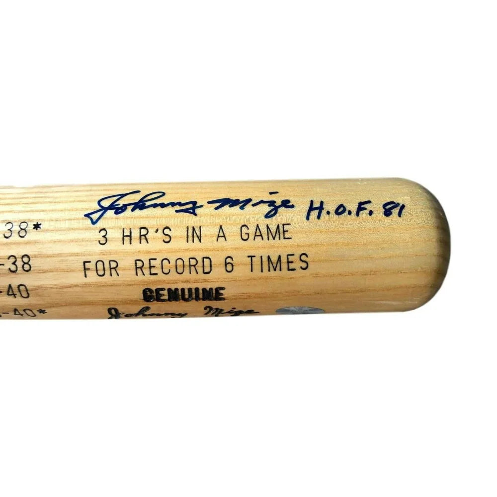 Johnny Mize Autographed St. Louis Cardinals Baseball Bat with Home Run Stat & COA - Limited Edition #D/100 - Perfect for Sports Memorabilia Collectors and Cardinals Fans Display