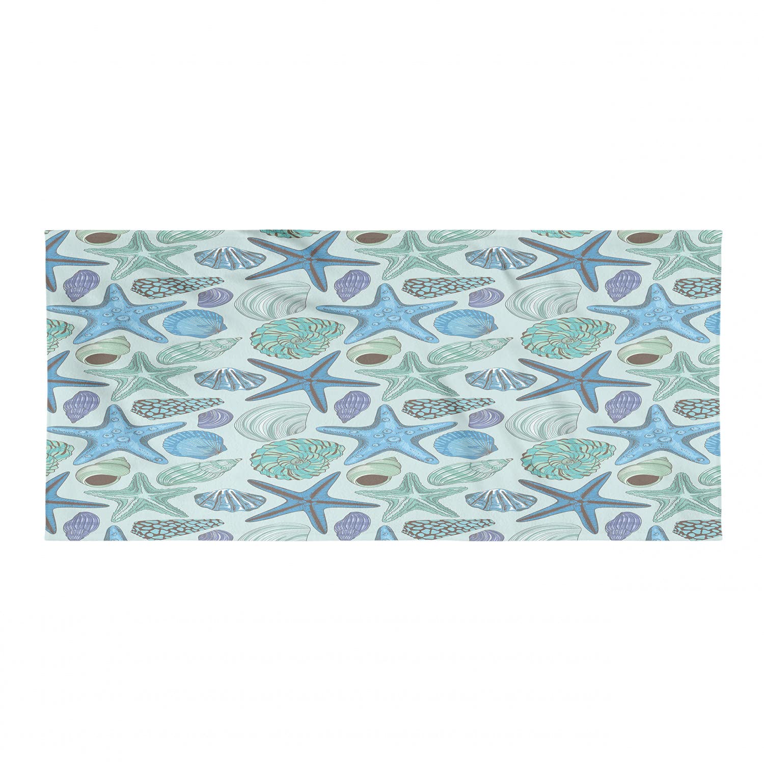 Ambesonne Starfish Backpacking Towel - Quick Dry, Soft & Absorbent Microfiber Beach Towel with Tropical Seashells Design for Camping, Hiking, Travel | Perfect for Beach, Pool & Outdoor Adventures