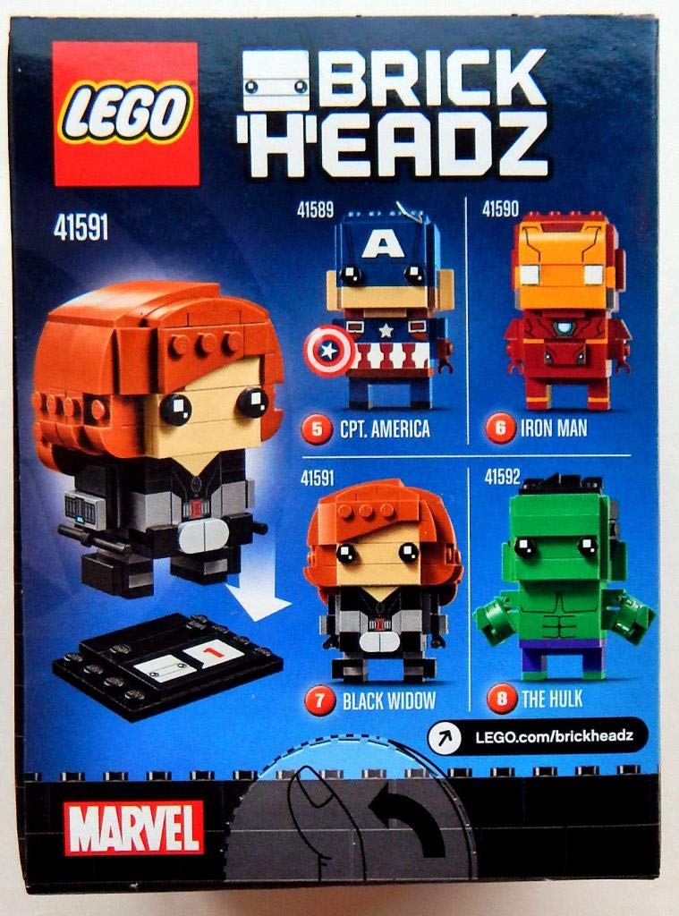 LEGO BrickHeadz Black Widow 41591 Building Kit - Avengers Superhero Collectible Toy for Kids & Adults - Perfect for Display, Gifts & Marvel Fans