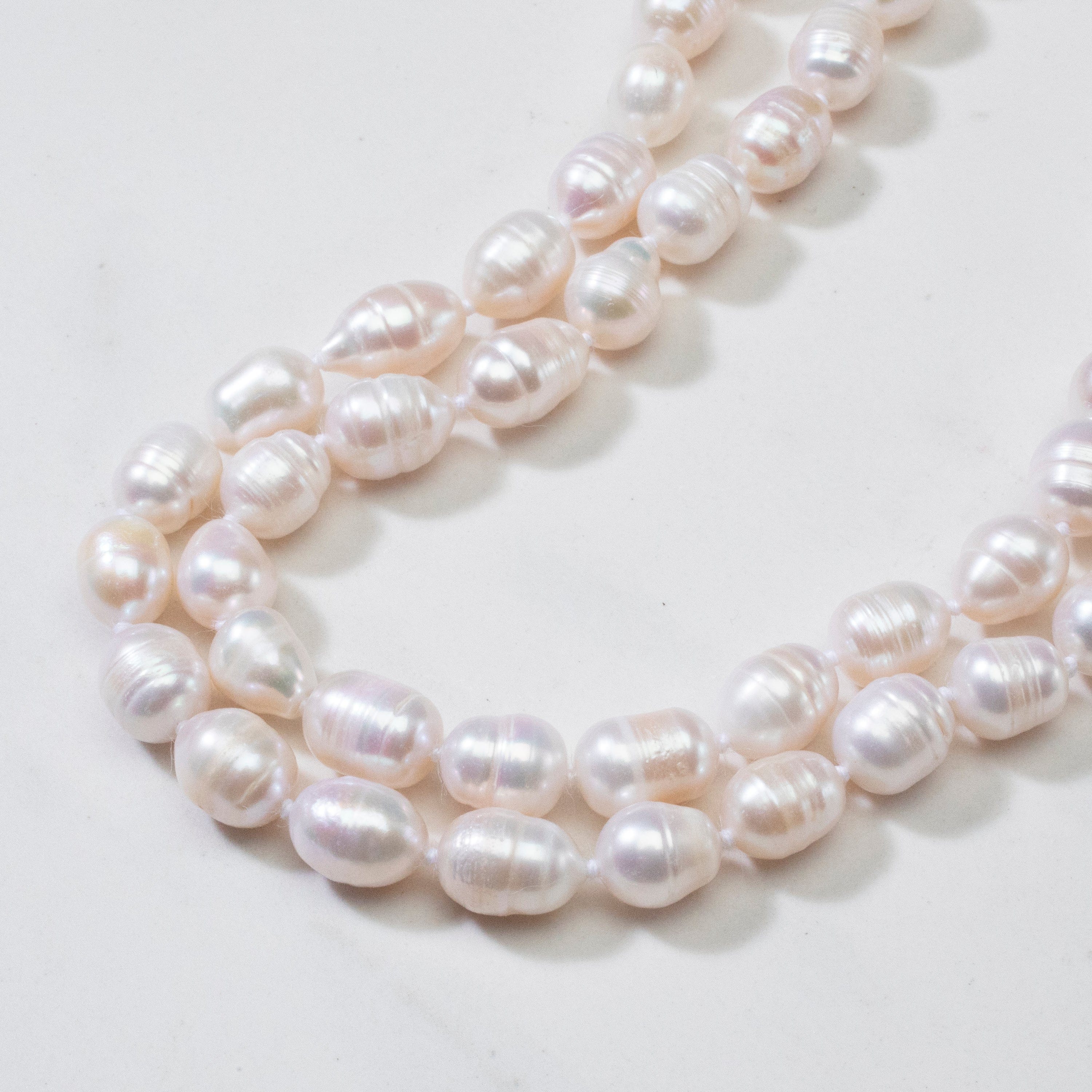 54 Genuine Cultured Freshwater Pearl Necklace - 8-10mm Round White Pearls for Women, Elegant Jewelry Gift for Wedding, Anniversary & Special Occasions