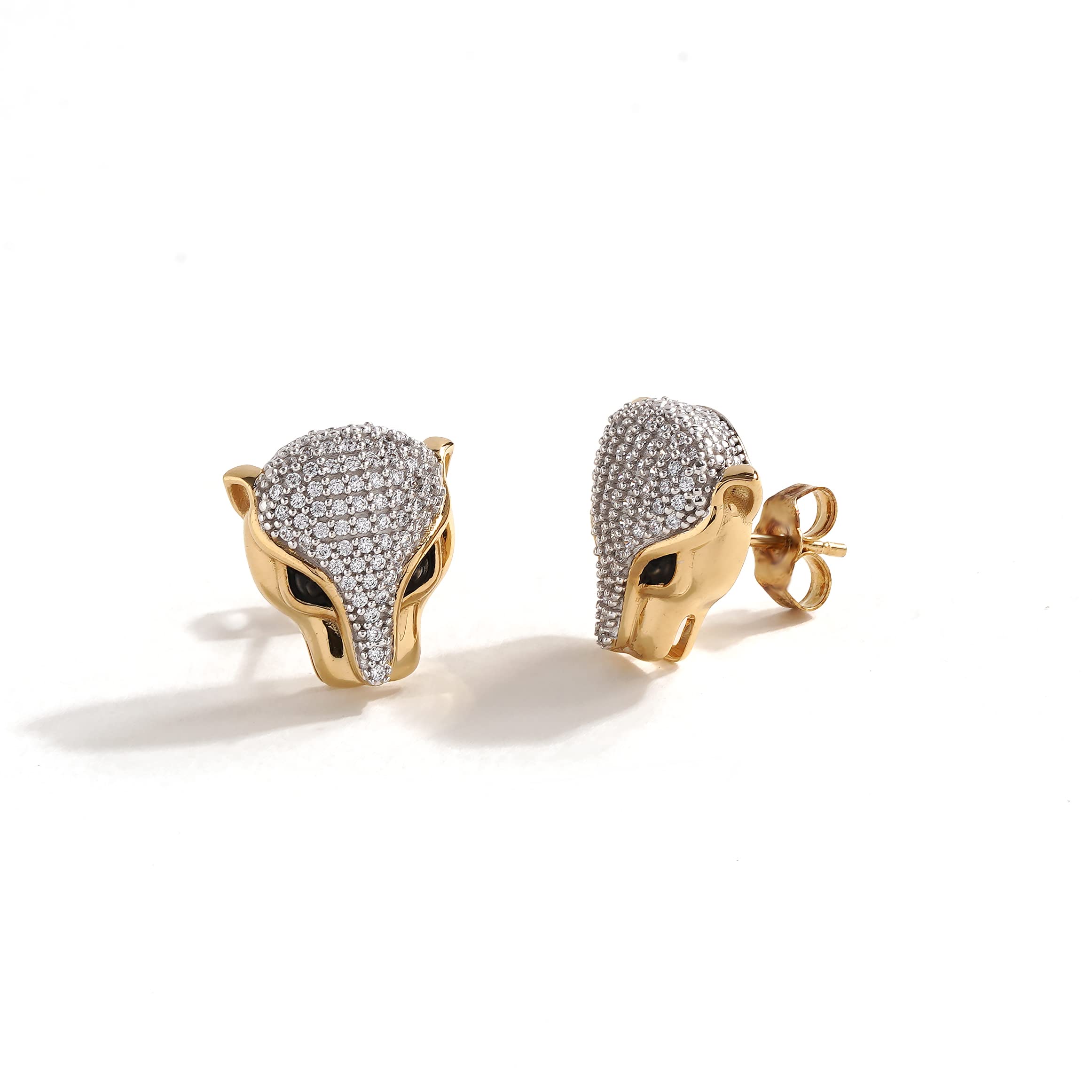 Sterling Silver 1/3 Carat TDW Diamond Panther Stud Earrings for Women - I-J Color I2 Clarity - Elegant Jewelry Gift for Birthday, Anniversary & Valentine's Day - Perfect for Parties, Date Nights & Special Occasions
