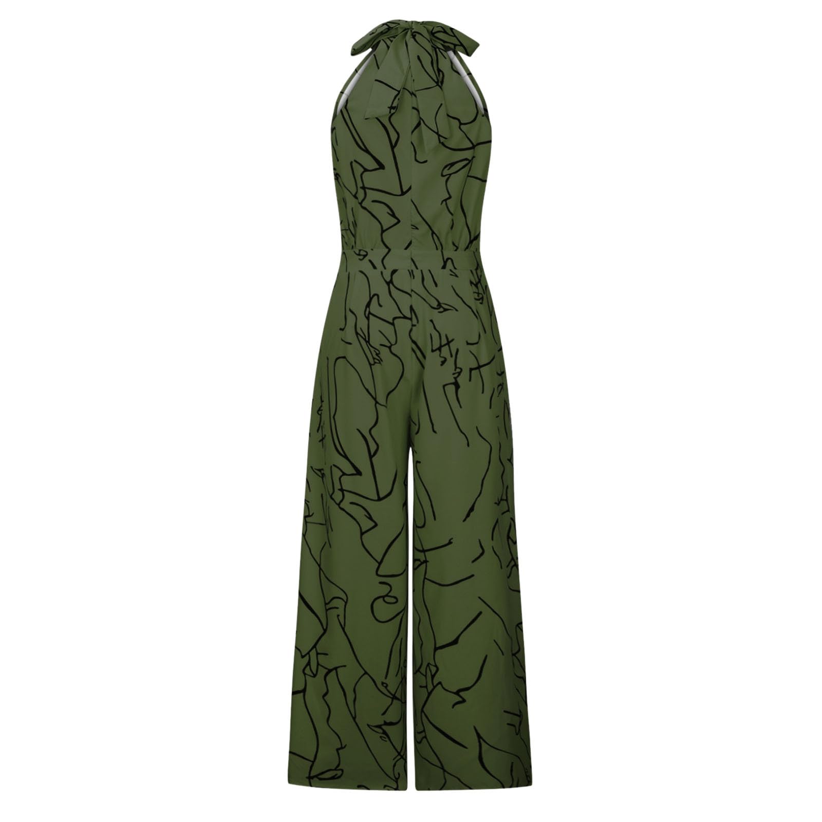 Elegant Women's Summer Halter Jumpsuit - Dressy Wide Leg Pantsuit with Pockets | Sleeveless Business Casual Romper for Office, Party & Vacation | Breathable & Stylish Outfit for Work, Cocktail Events & Summer Travel