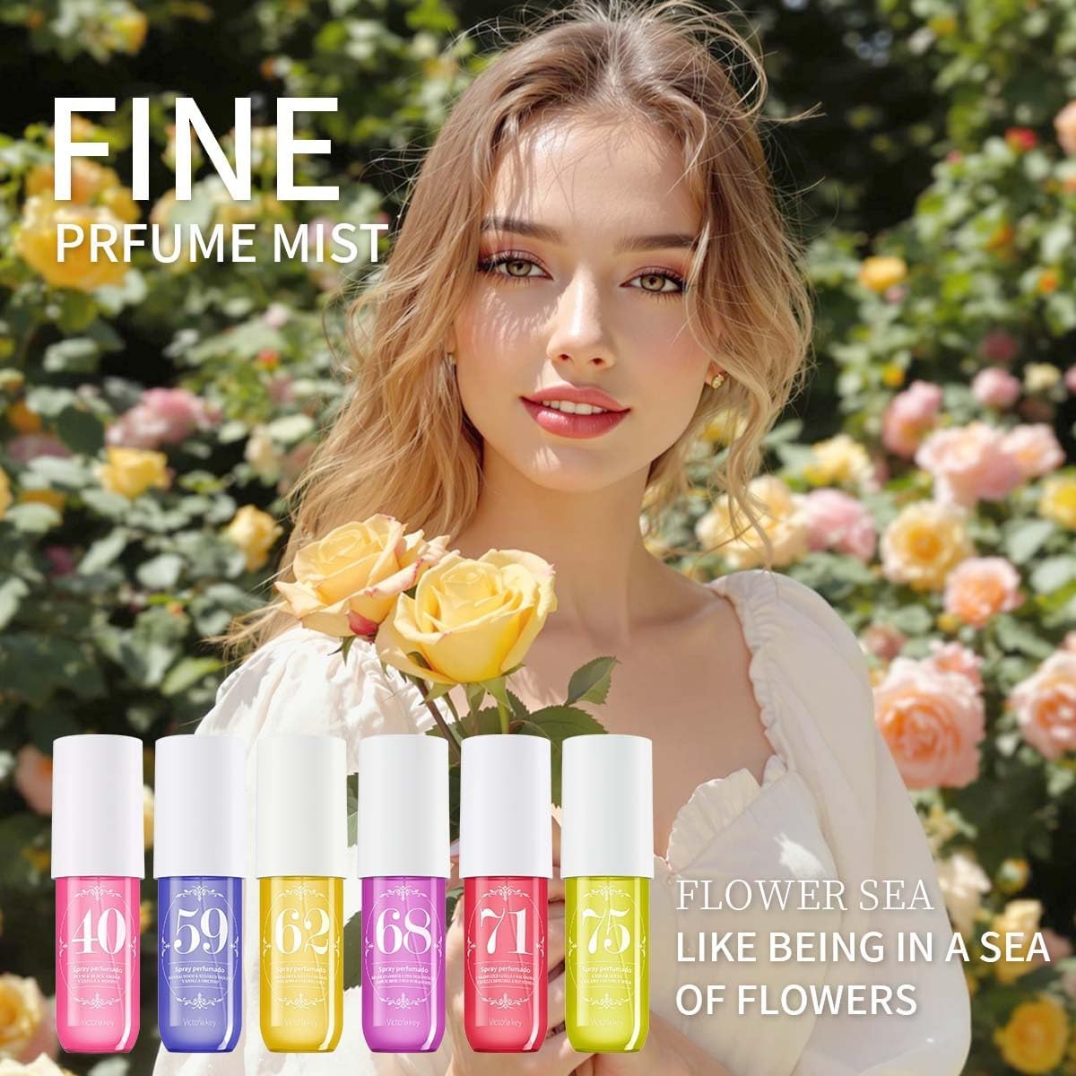 Sweet & Romantic Women's Perfume Set - 2 Bottles with 6 Long-Lasting Fragrances, Body Spray for Daily Wear, Date Night & Special Occasions (SOLAR#2)