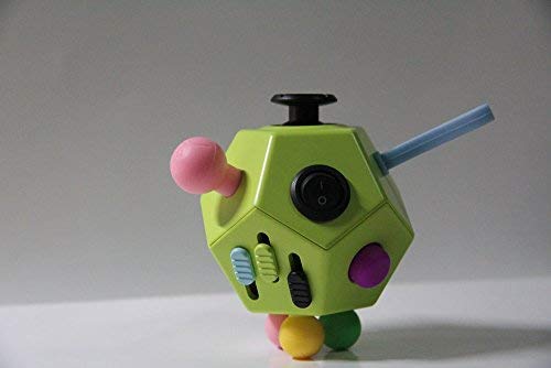 12-Sided Fidget Dodecagon Cube Toy - Stress Relief Sensory Toy for Kids & Adults with ADHD, Autism, OCD - Anxiety Relief Fidgeting Tool for Classroom, Office & Travel (Green)