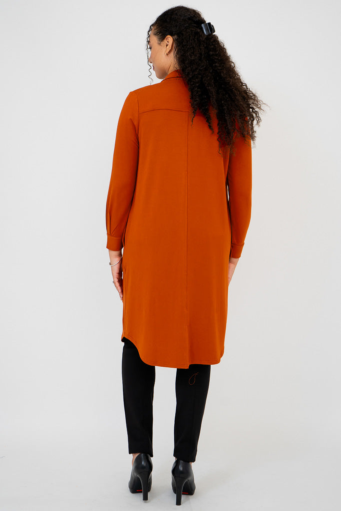 Premium Lois Duster Coat in Elegant Copper & Bamboo Colors - Stylish Outerwear for Women | Perfect for Fall Fashion, Office Wear & Casual Outings