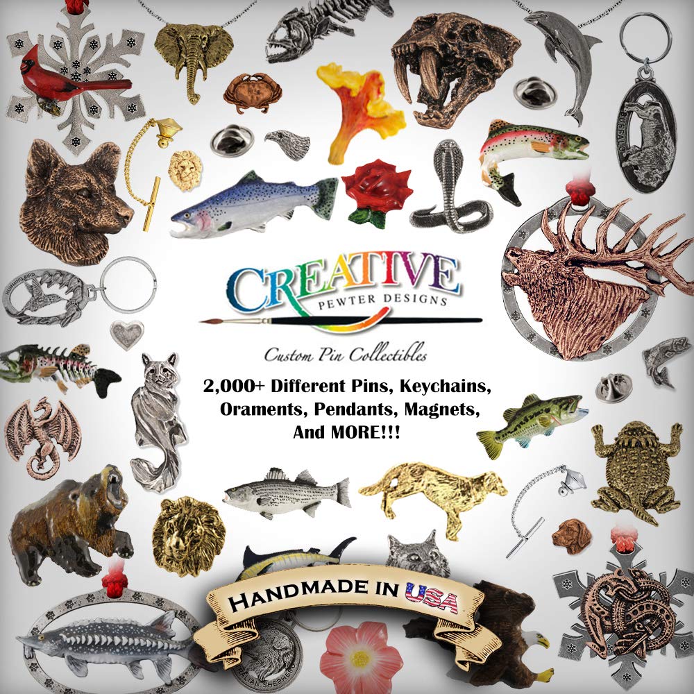 Alaska Wildlife Pins - Handmade Pewter, Copper & Gold Plated Lapel Pins - Fish & Wildlife Designs for Hat, Jacket & Gift Giving - Perfect for Outdoorsmen, Collectors & Nature Lovers