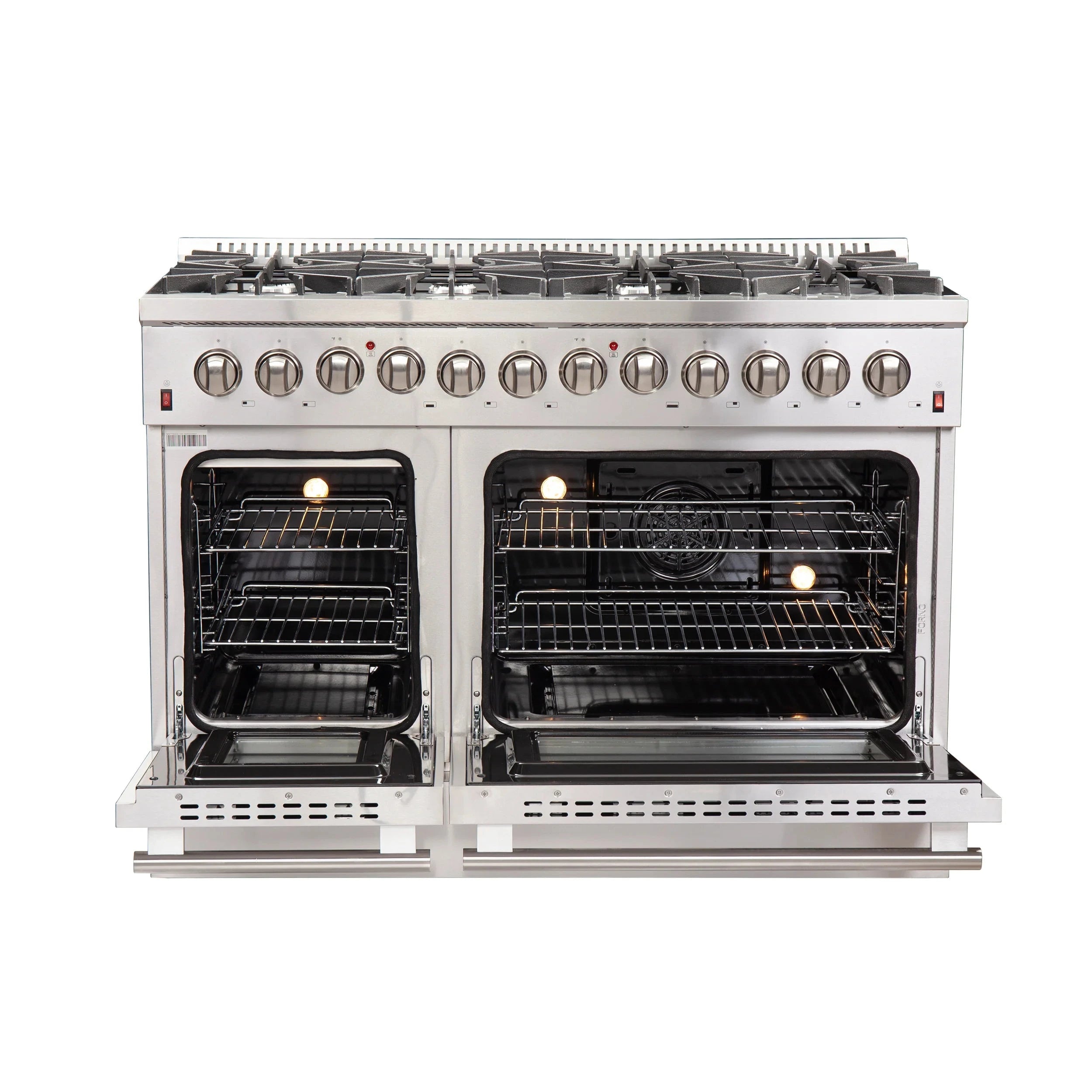 **Forno 48-Inch Dual Fuel Range with Modern Grill Trim, Wall Mount Range Hood & 60-Inch Refrigerator - Premium Kitchen Appliance Package (FBDL 017 04CAUS) - Perfect for Modern Homes & Gourmet Cooking**