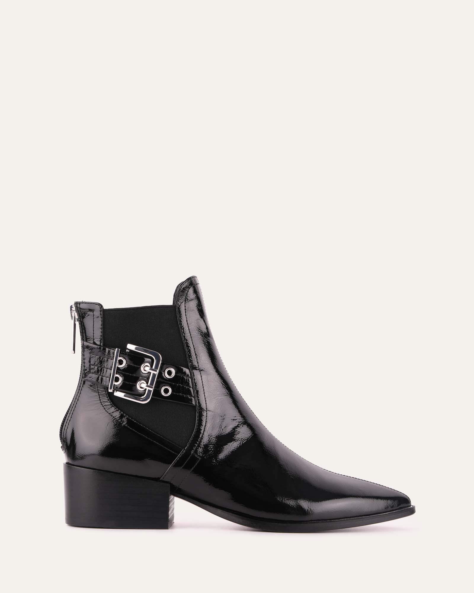 BLACK CRINKLE PATENT