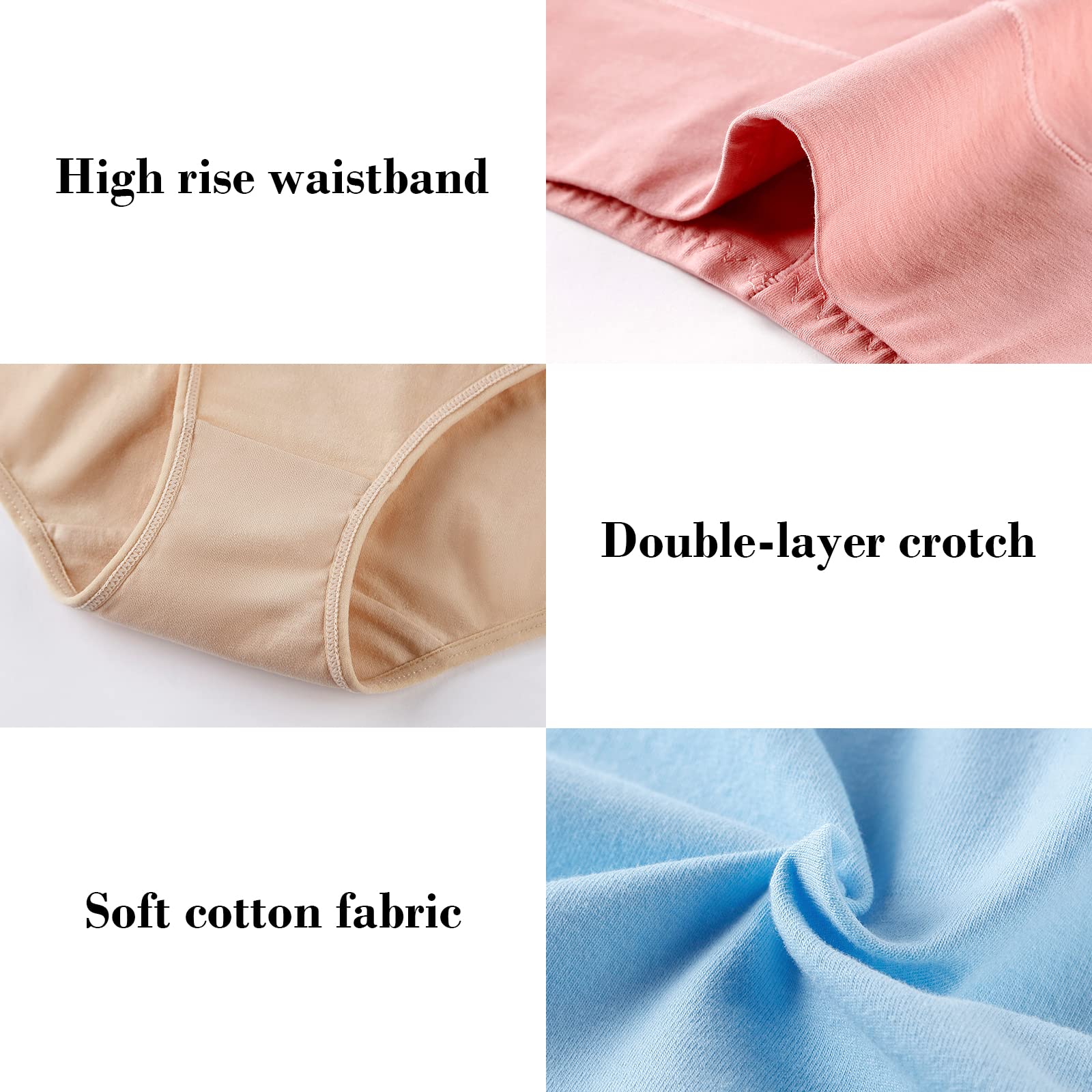 Women's Tummy Control Underwear - High Waisted Cotton Briefs for No Muffin Top, Soft & Breathable Panties - Perfect for Everyday Wear, Shapewear & Postpartum Recovery