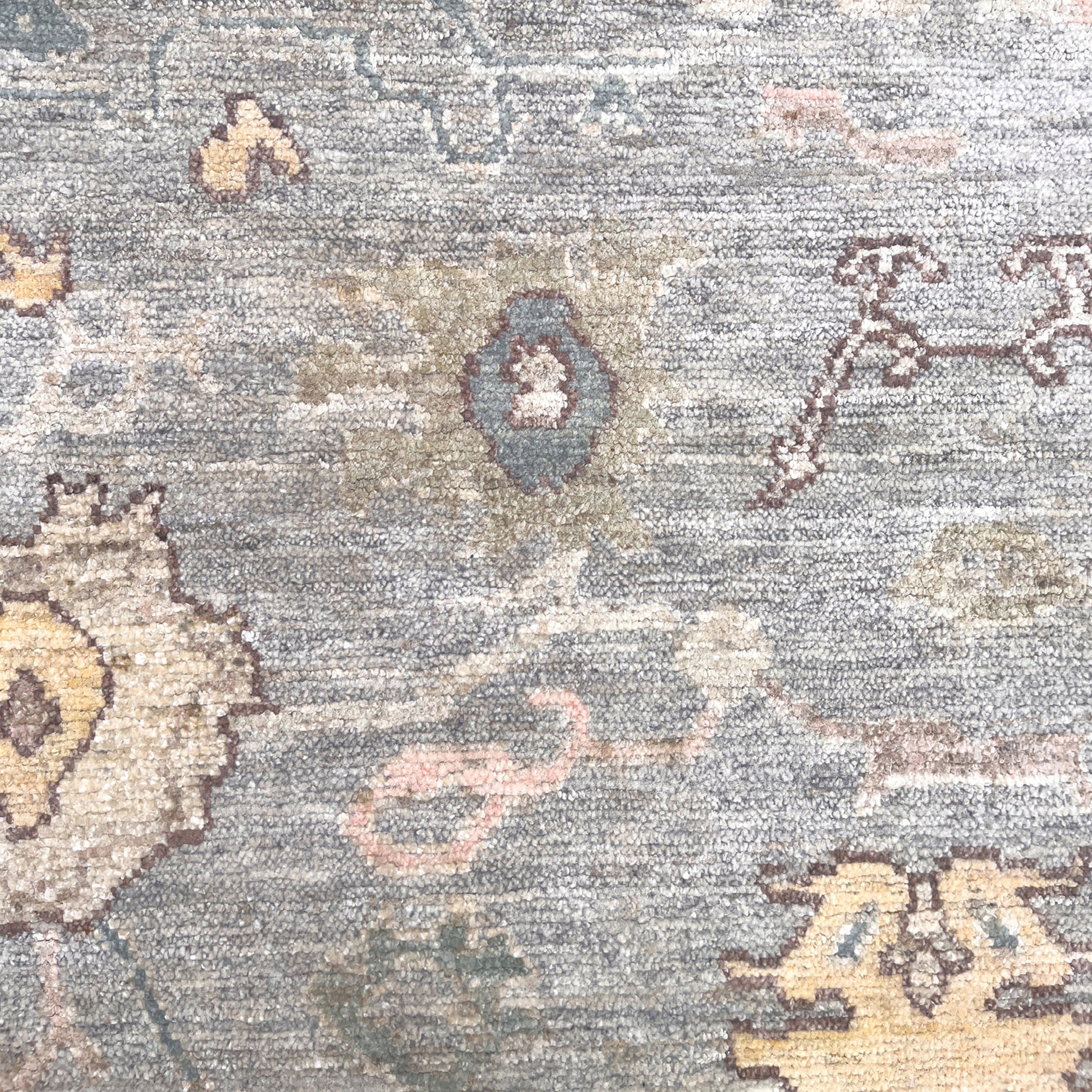 Handmade Blue Traditional Oushak Silk Rug 9'x12' - Authentic Turkish Carpet for Living Room, Bedroom & Home Decor