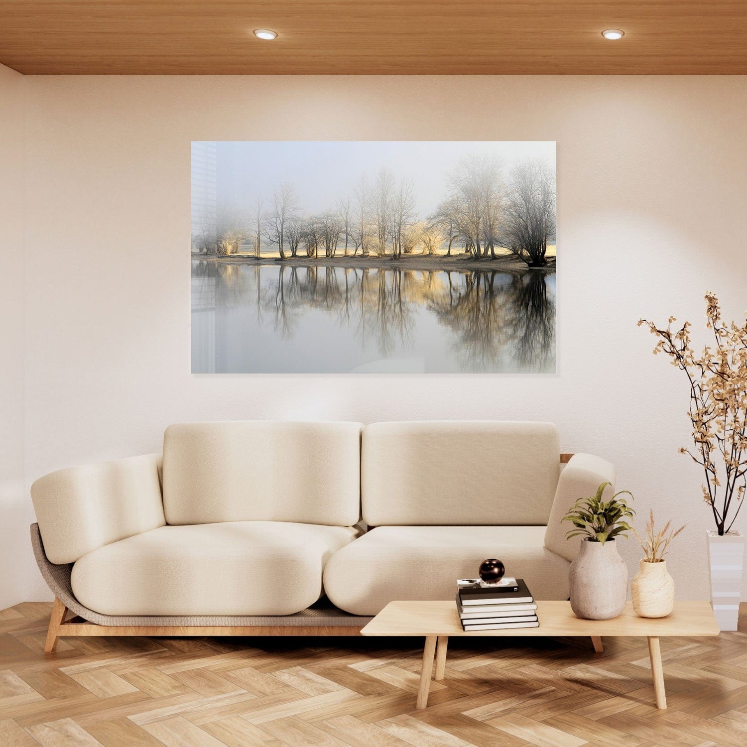 The Reflection - Premium Tempered Glass Wall Art Decor for Living Room, Bedroom & Office - Shatterproof Modern Mirror Art for Home & Office Decor