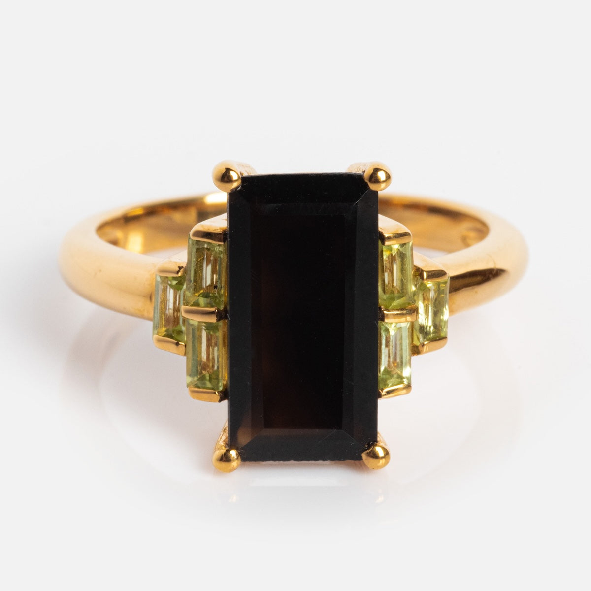 Bold Baguette Statement Ring for Women - Elegant Fashion Jewelry for Parties, Weddings & Evening Events - Trendy Gold/Silver CZ Stone Cocktail Ring