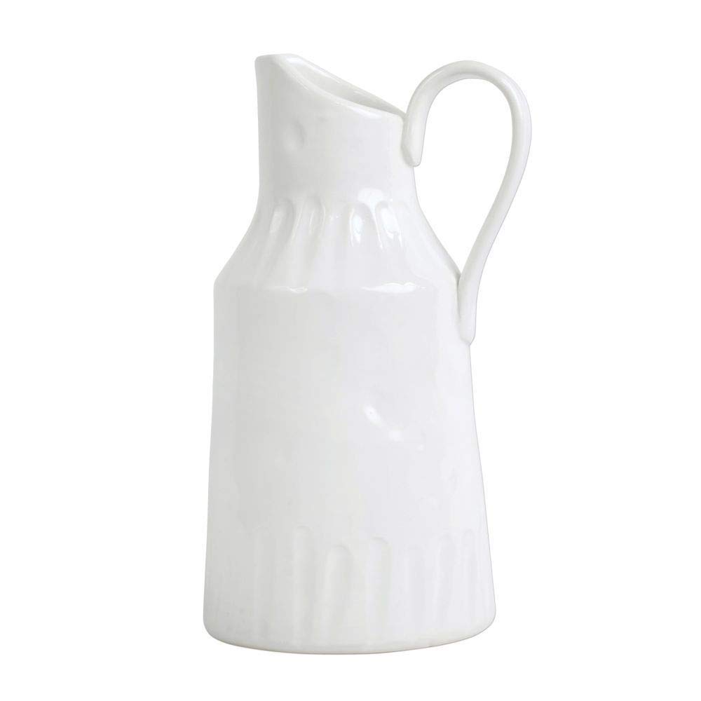 Vietri Pietra Serena 38oz Stoneware Drink Pitcher - Elegant Water, Beverage & Cocktail Serving Jug for Home, Parties & Outdoor Gatherings