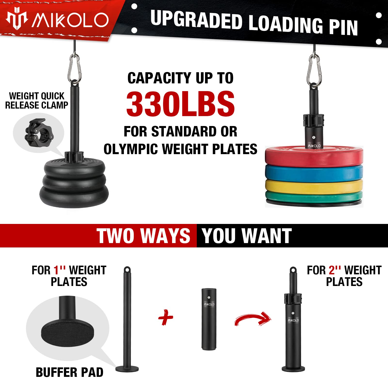 Mikolo Wall Mounted Squat Rack - Foldable Power Cage with Lat Pulldown & Cable Crossover System, Heavy Duty Home Gym Equipment for Strength Training & CrossFit Workouts (Space Saving Design for Small Home Gyms)