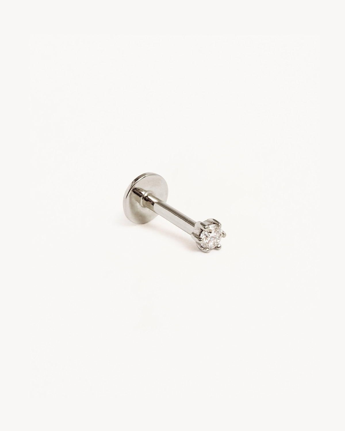 14K Solid White Gold Diamond Sweet Droplet Cartilage Flatback Earrings for Women - Dainty Cartilage Hoop Earrings for Helix, Tragus & Piercing Jewelry - Perfect Gift for Bridal, Anniversary & Special Occasions