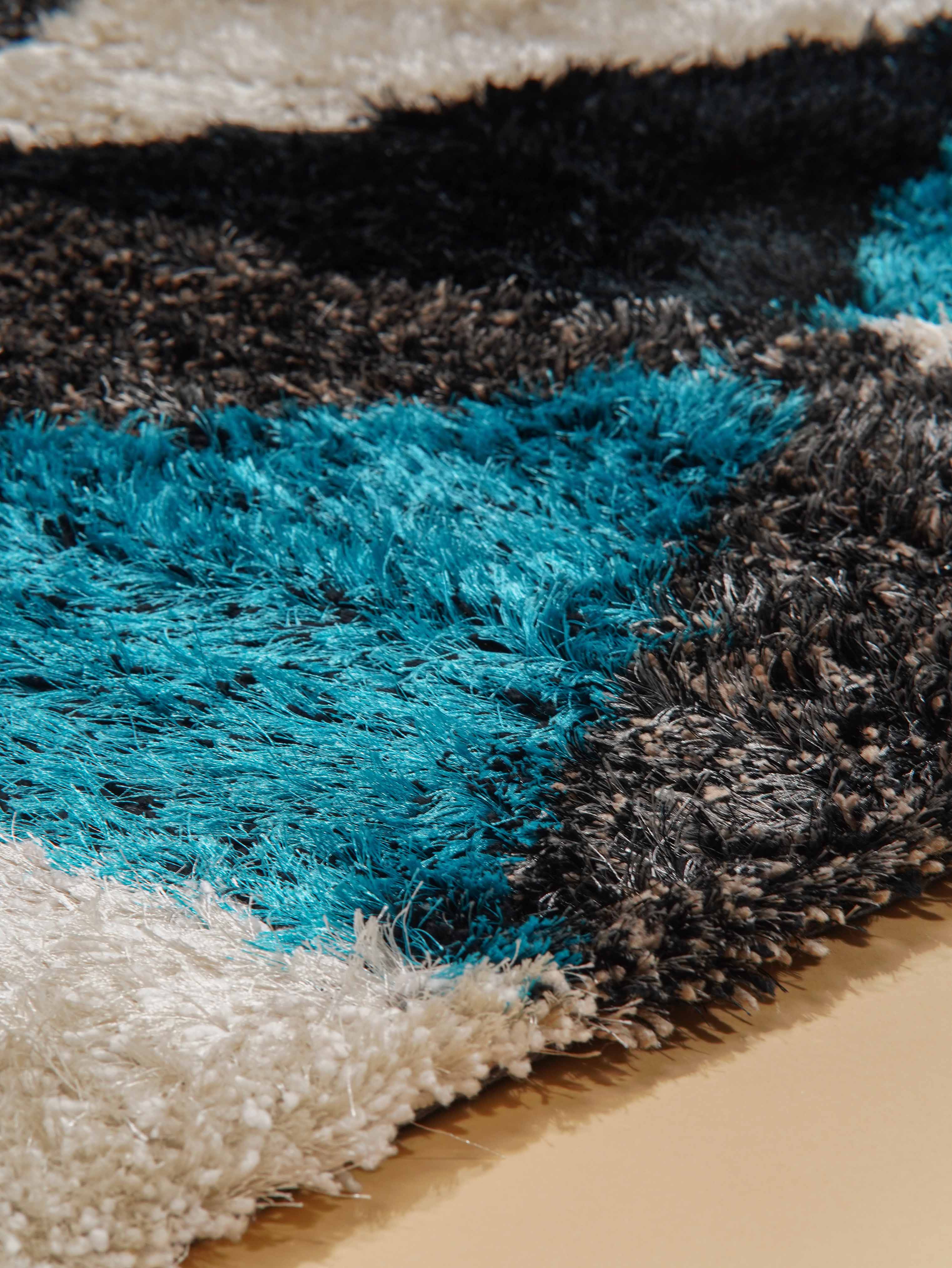Handmade Diagonal Hand Tufted Wool Area Rug - Soft Non-Slip Living Room Carpet for Bedroom, Dining Room, Home Decor